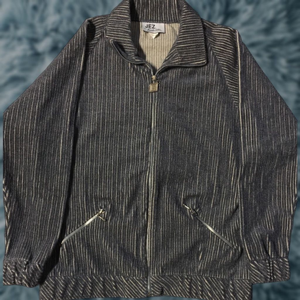 Vintage Vtg 80s JEZ By Juanita Ritter Ribbed Jacket S M USA Sailing Sport Bomber Jacket Women Blue 80s 90s Navy Rock Punk Nautical Designer Size S / US 4 / IT 40 - 1 Thumbnail