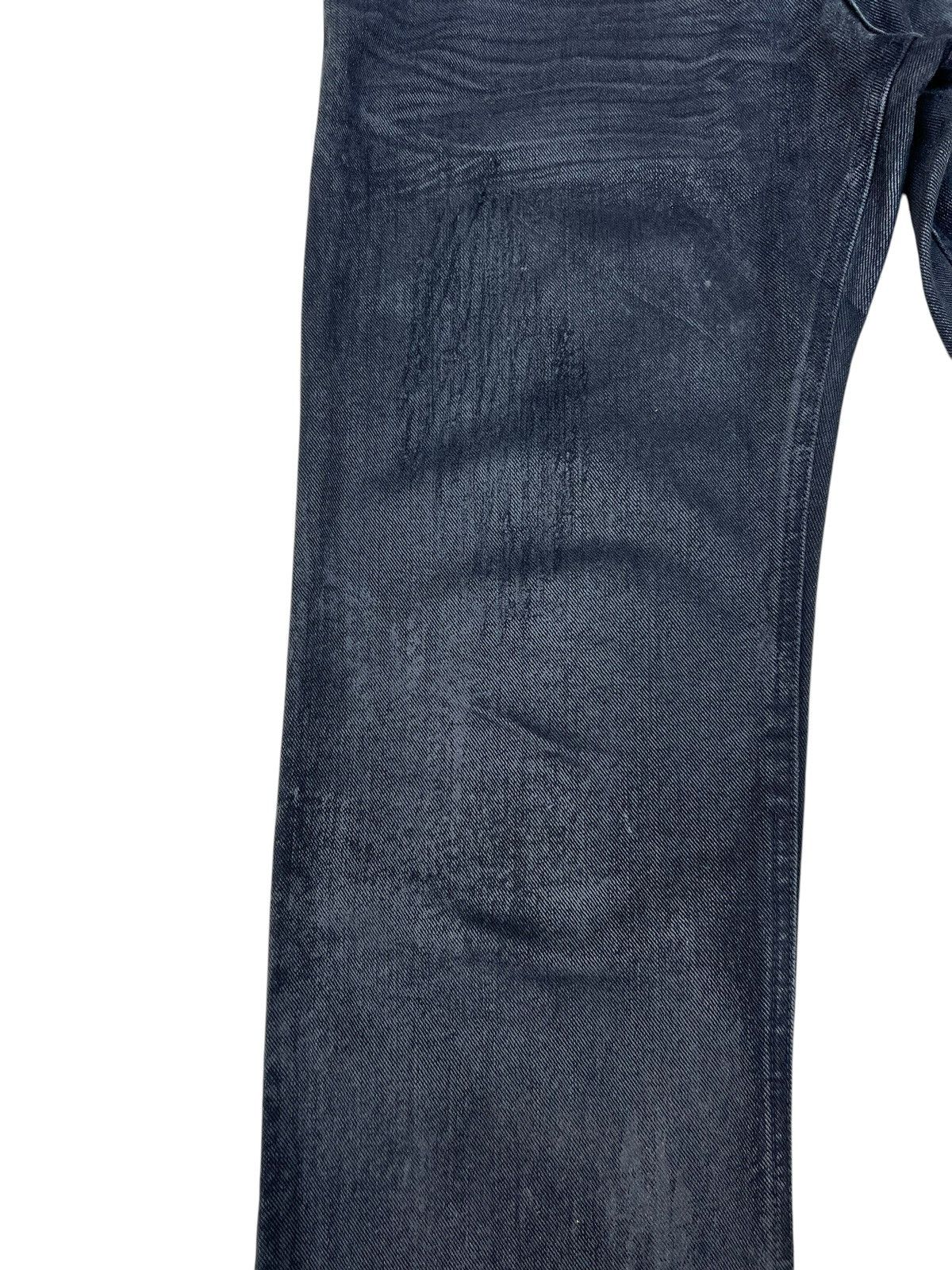 0 0000 Japan Black Coated Waxed Denim Released Hem Jeans Size US 31 - 6 Thumbnail