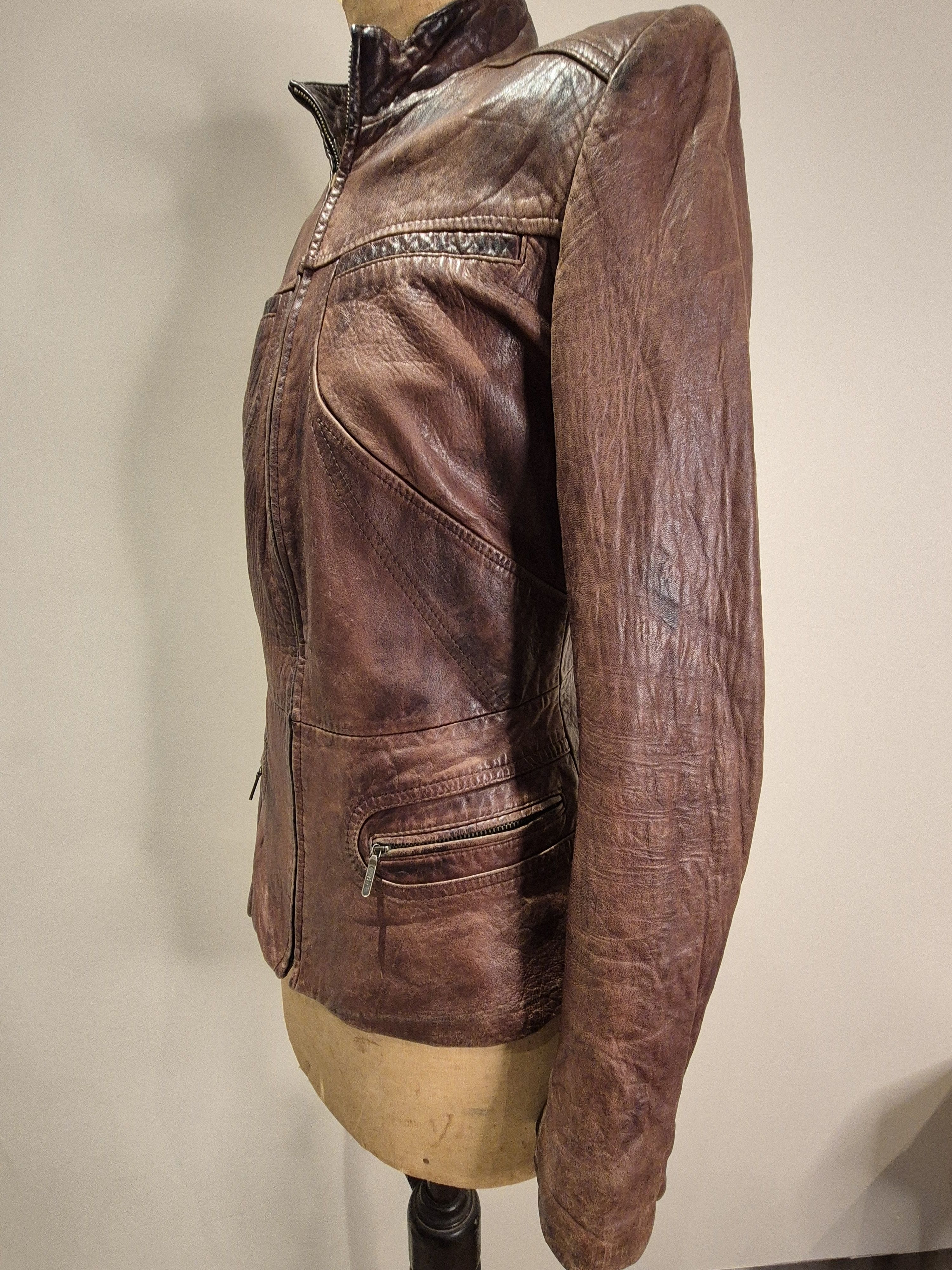 Vintage Vintage Leather Jacket, Silk lining Size S / US 4 / IT 40 - 6 Thumbnail