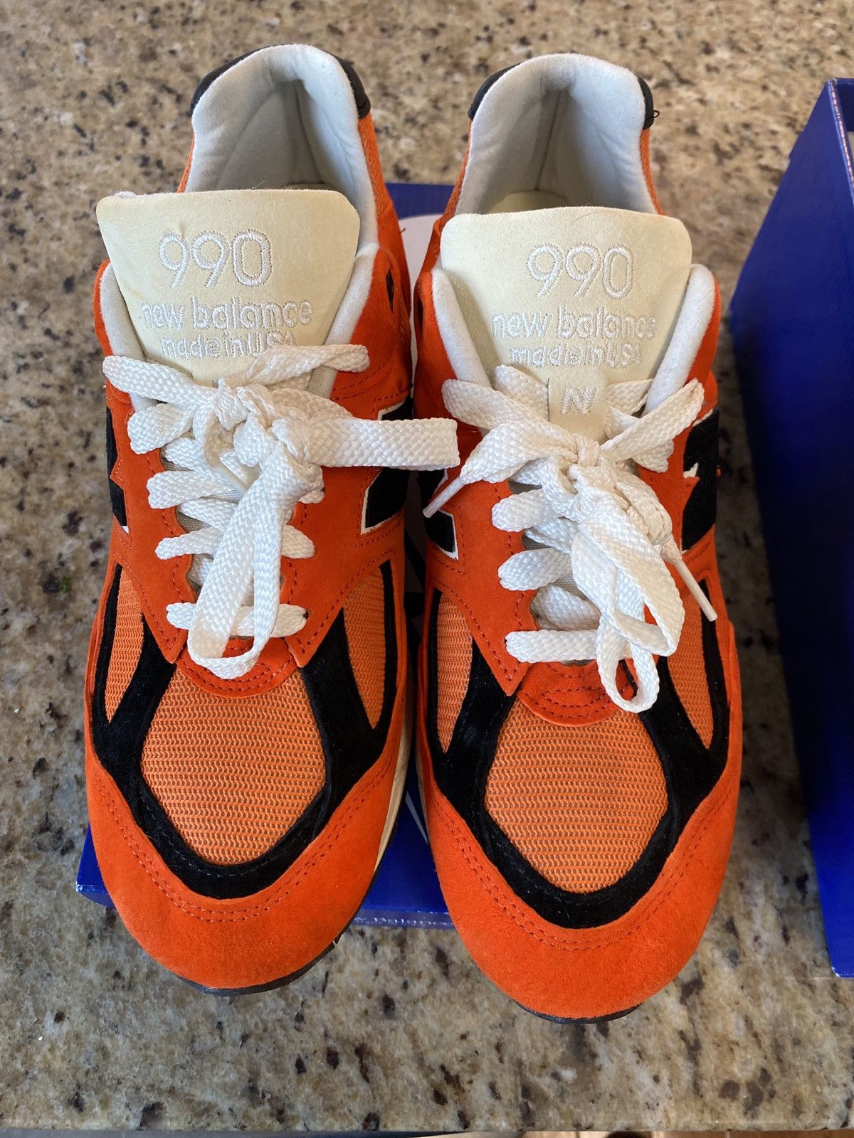 image of 990V2 Made In Usa Teddy Santis Ald Shoes in Orange, Men's (Size 11)