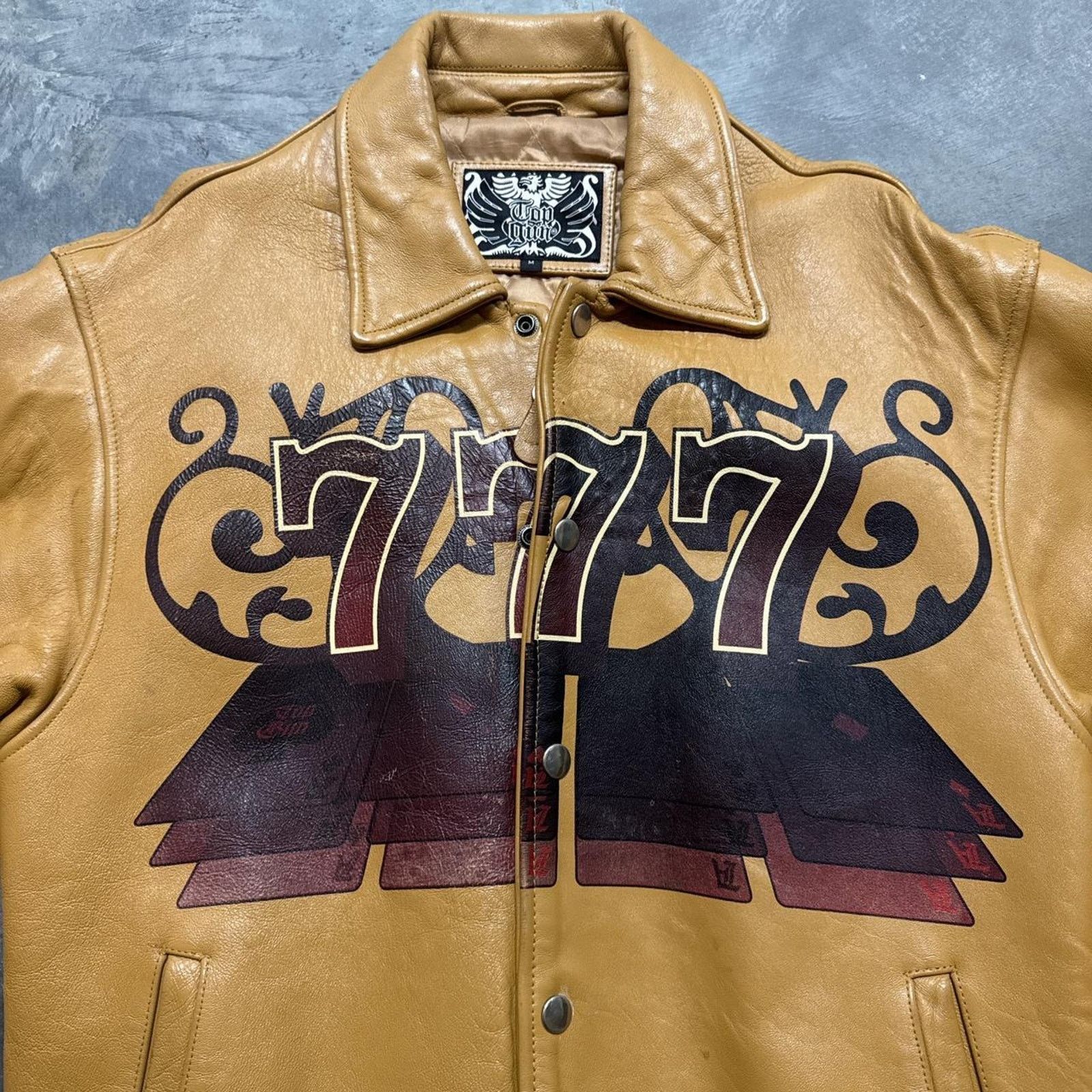 Vintage Vintage Casino LadyLuck PinUp Girl Hiphop Rap Leather Jacket Size US M / EU 48-50 / 2 - 2 Thumbnail