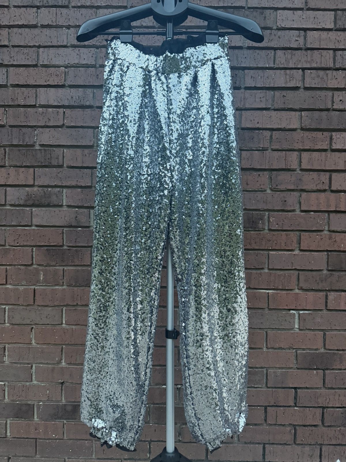 Other Glam Hazel Sequin Joggers Sliver Black Pants Women Medium Size 26" / US 2 / IT 38 - 1 Thumbnail