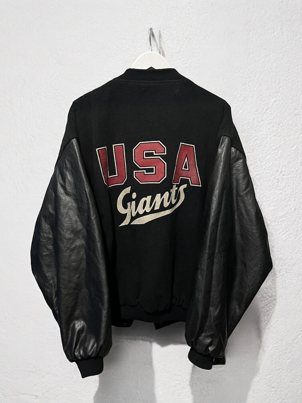 VINTAGE USA GIANTS VARSITY BOMBER JACKET WOOL MA1 JOE ALLEN