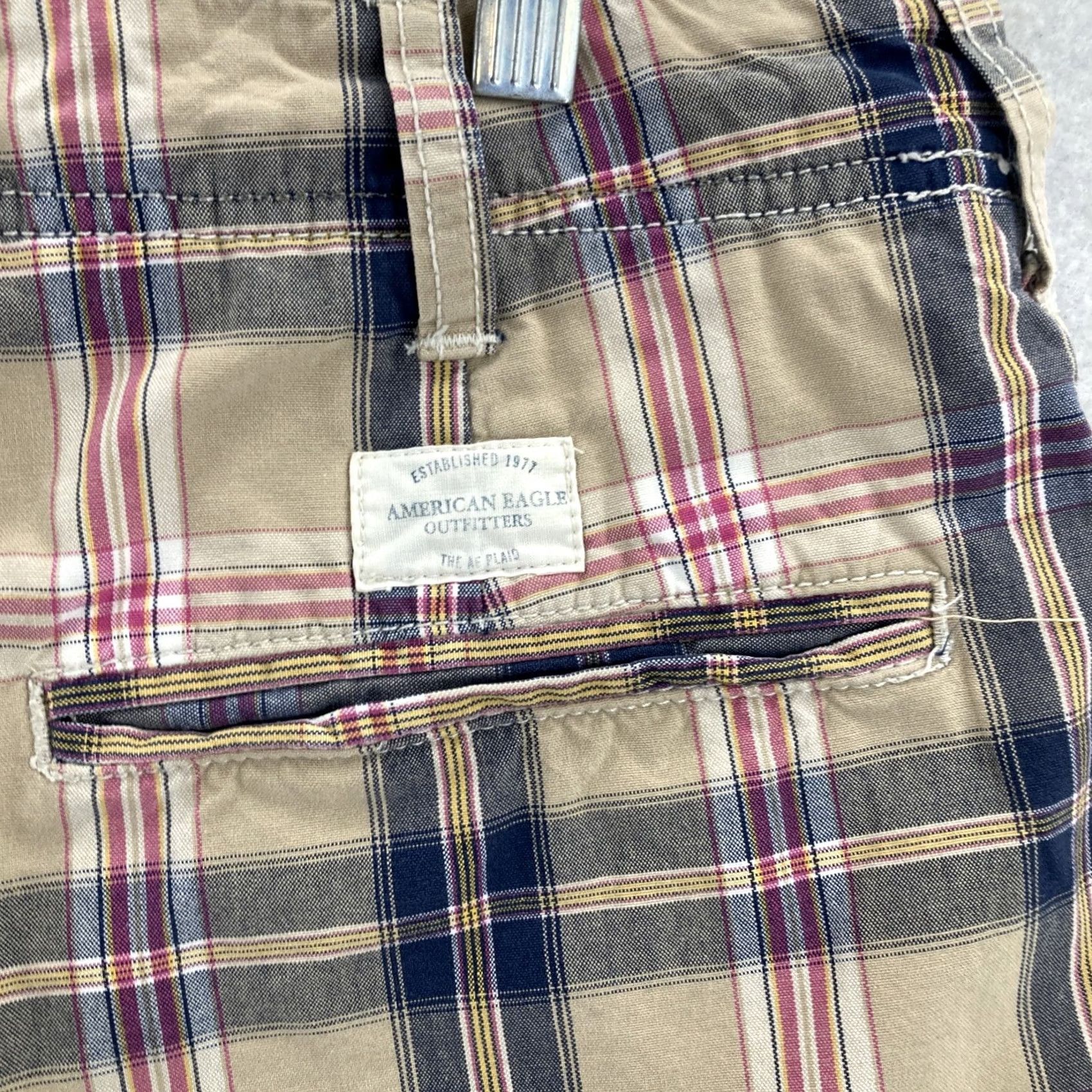 American Eagle Outfitters American Eagle Outfitters Shorts Mens 28 Adult Brown Tan Plaid - Multicolor Cotton Knit Flat Front Chino Casual Relaxed Size 28 28in Inseam 10in Mens Size US 28 / EU 44 - 5 Thumbnail