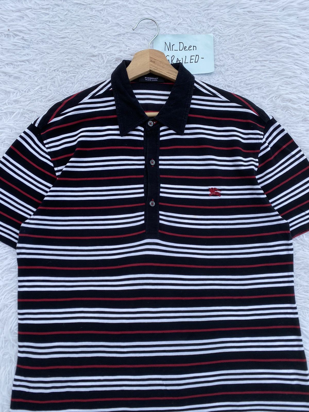 Burberry Rare Vintage Burberry Black Label Stripes Polo Tee Size US M / EU 48-50 / 2 - 6 Thumbnail