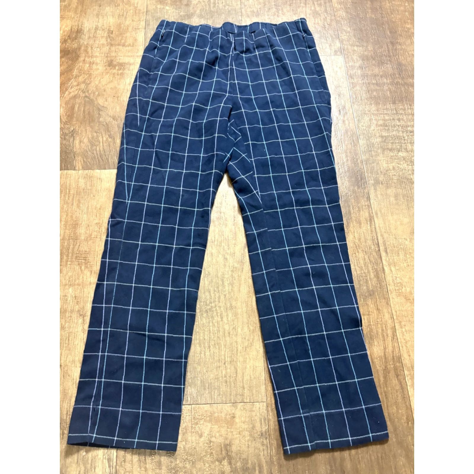 J. Jill J. Jill Pants Womens Size 6 Straight Ankle Blue Checkered Cotton Rayon Blend Regular 28" Waist Womens Size 28" / US 6 / IT 42 - 2 Thumbnail