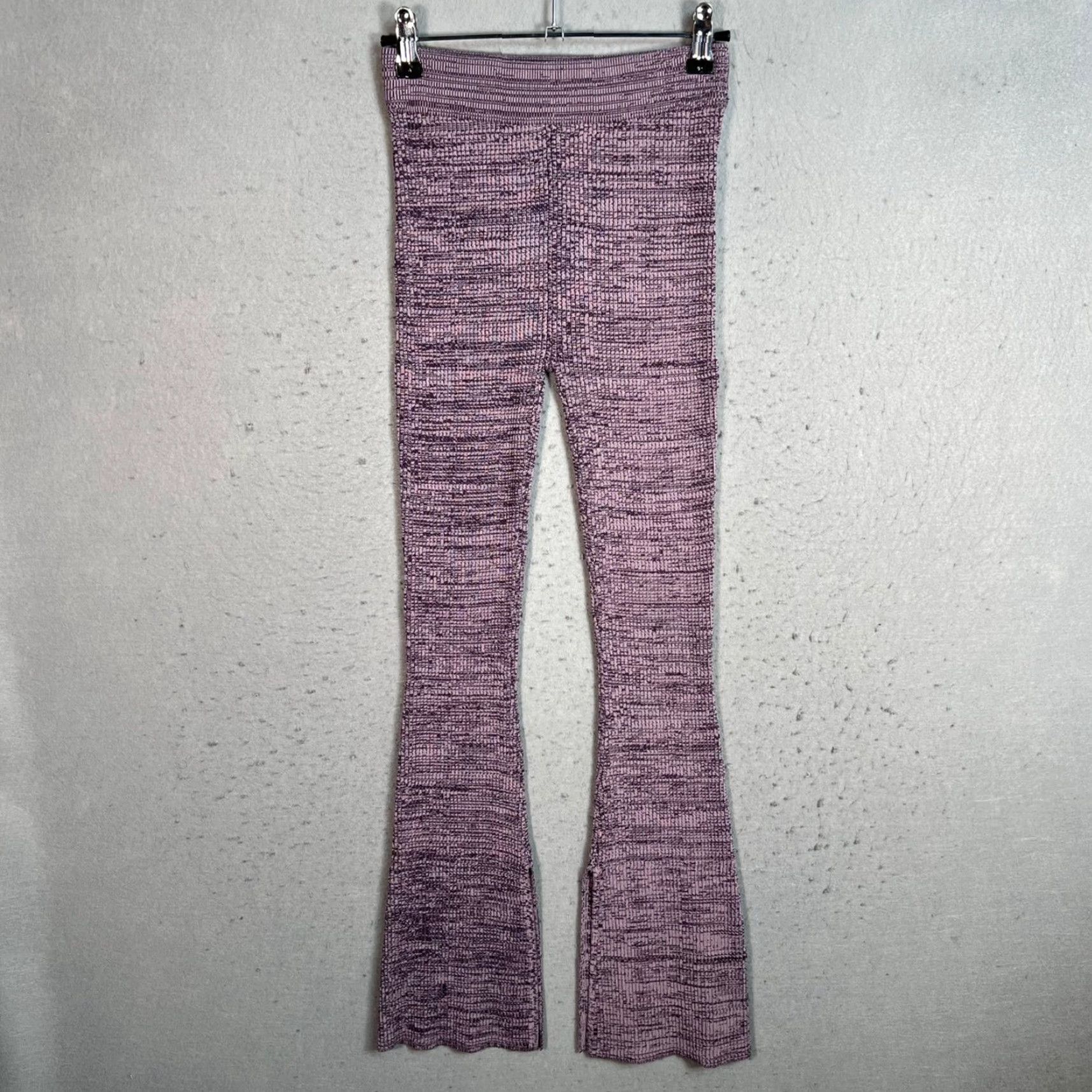 Vintage VINTAGE Le Ore Womens XXS Purple Knit Flared Leggings Pants Size 24" / US 00 / IT 34 - 2 Thumbnail