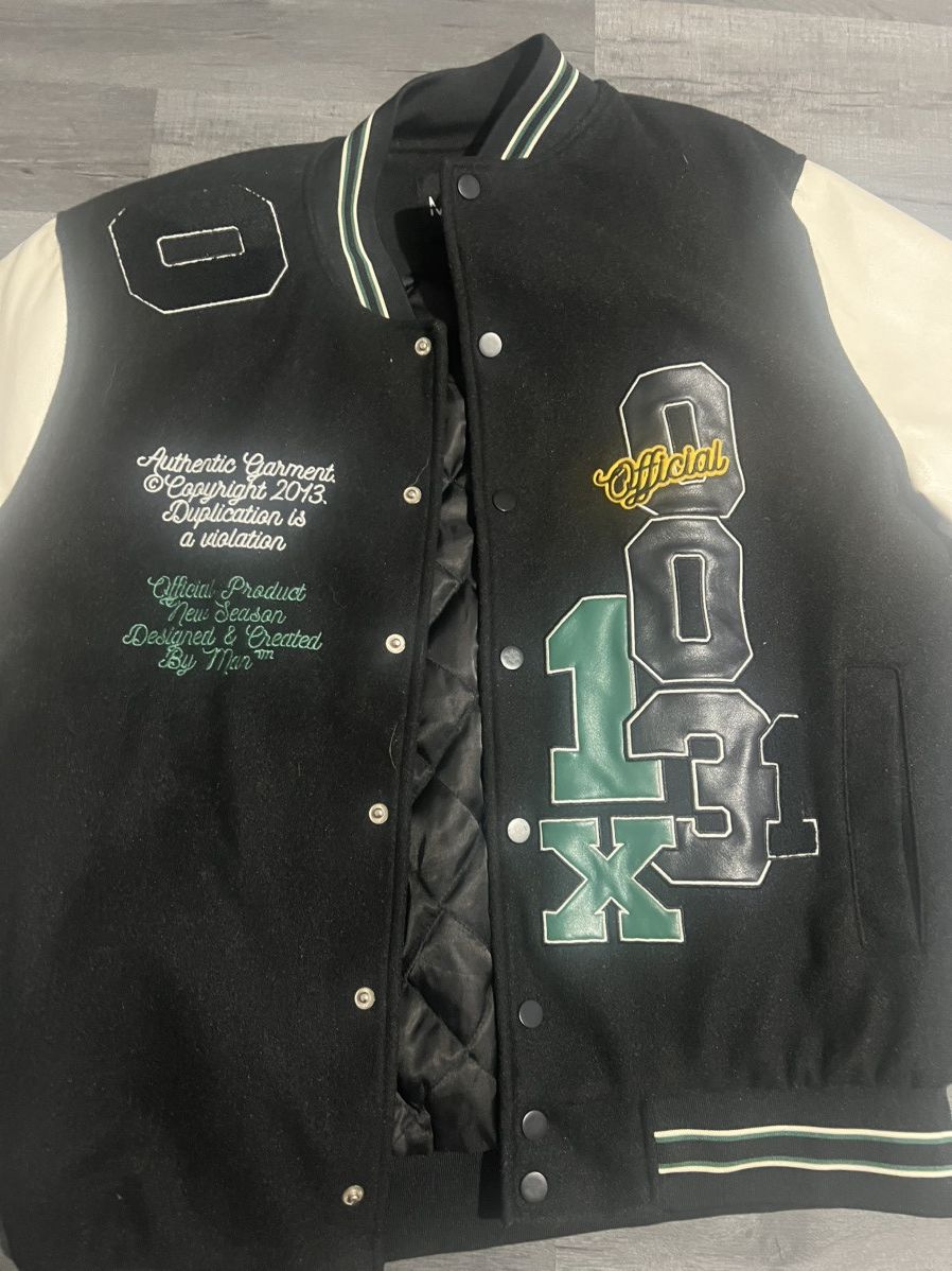 Boohoo BoohooMAN all over 00 Placement Varsity Jacket Size US M / EU 48-50 / 2 - 2 Thumbnail