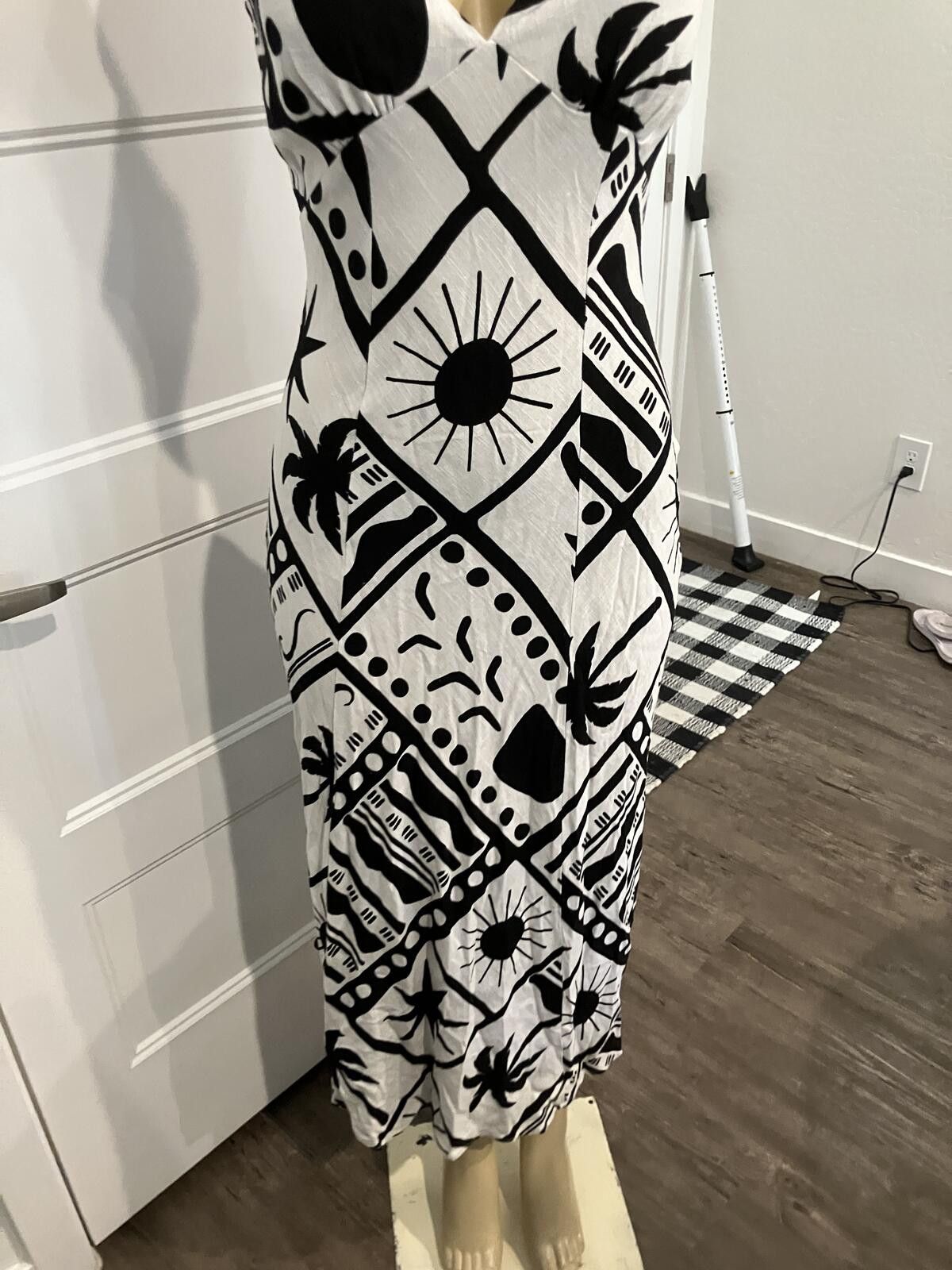 Other NWOT Black and White Patterned Sleeveless Maxi Dress Size XS / US 0-2 / IT 36-38 - 2 Thumbnail