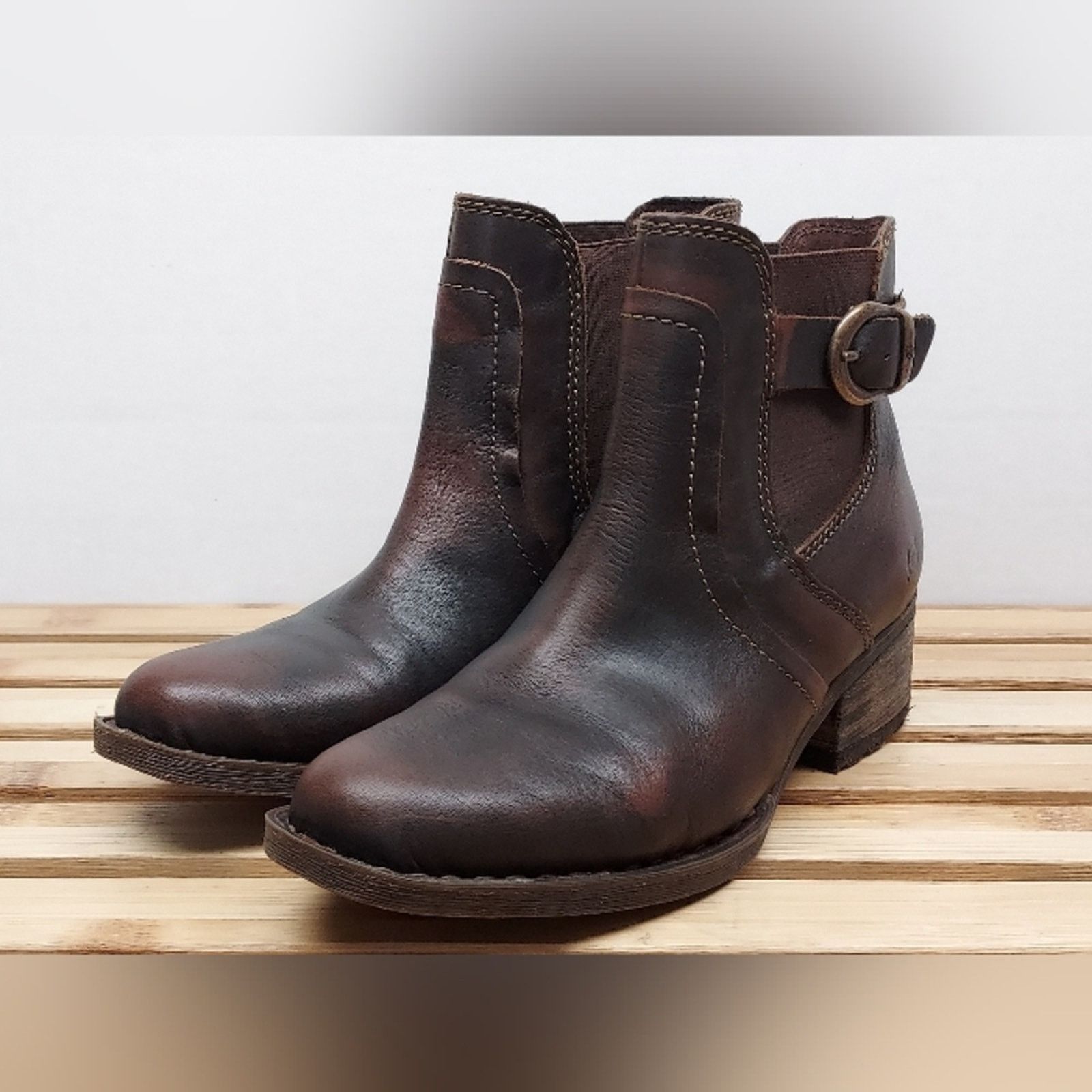Born Born Womens Brown Mohan Leather Slip On Ankle Boots Size 6.5 Size US 6.5 / IT 36.5 - 2 Thumbnail