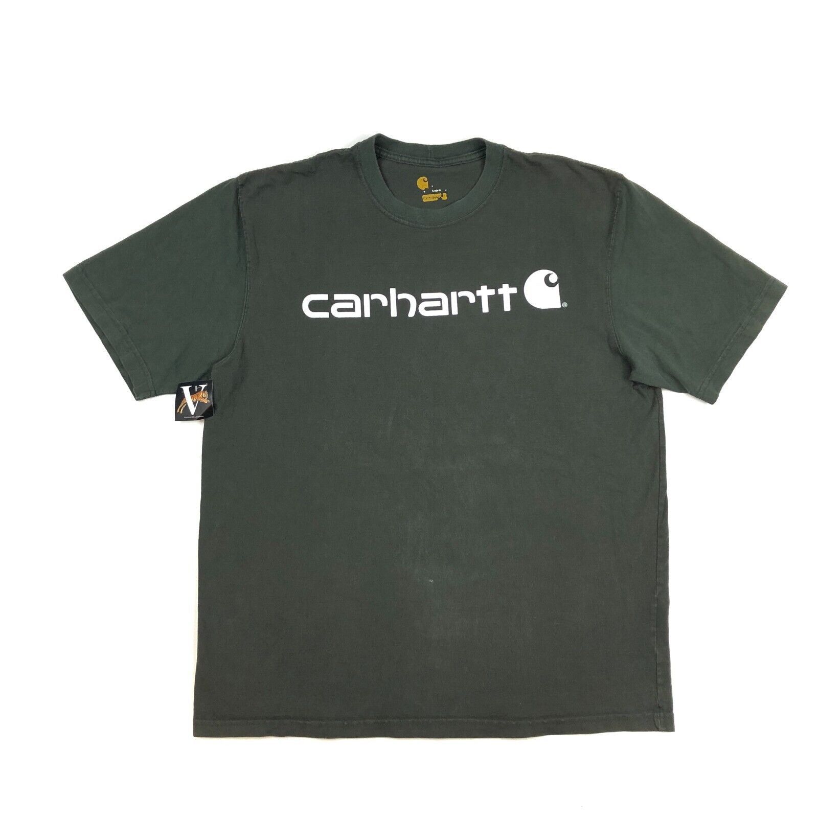 Carhartt × Vintage Carhartt Logo Spellout Dark Green Original Fit Basic Tee XL Size US XL / EU 56 / 4 - 1 Thumbnail