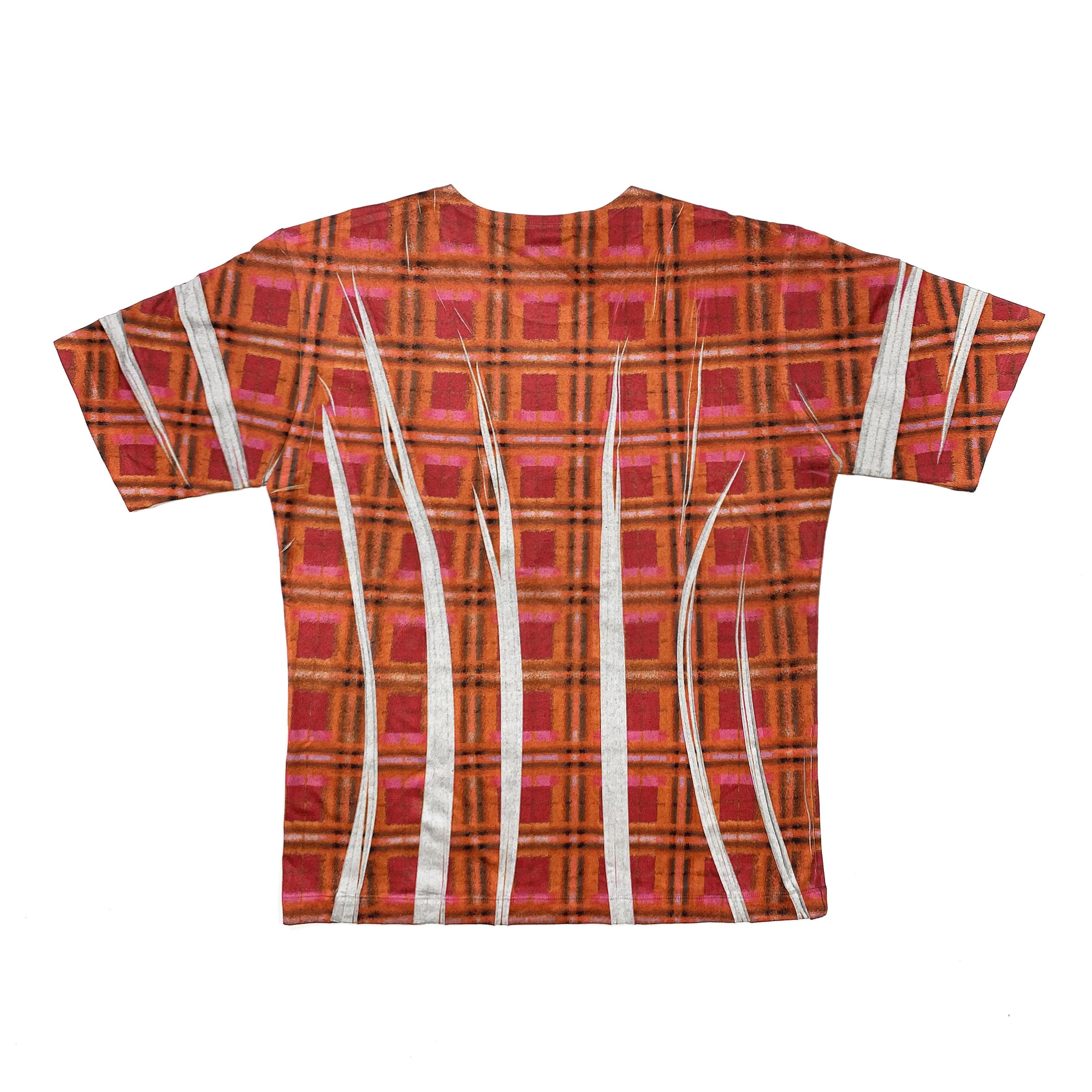 Issey Miyake 00s Blurred Plaid " Misprinted" / Wrinkle T-Shirt Size US M / EU 48-50 / 2 - 5 Thumbnail