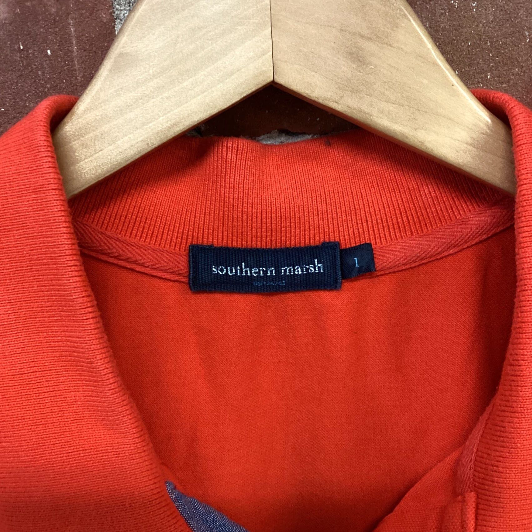 Vintage Southern Marsh Polo Shirt Mens L Red Orange Logo Short Sleeve Embroidered Stretch Size US L / EU 52-54 / 3 - 3 Thumbnail
