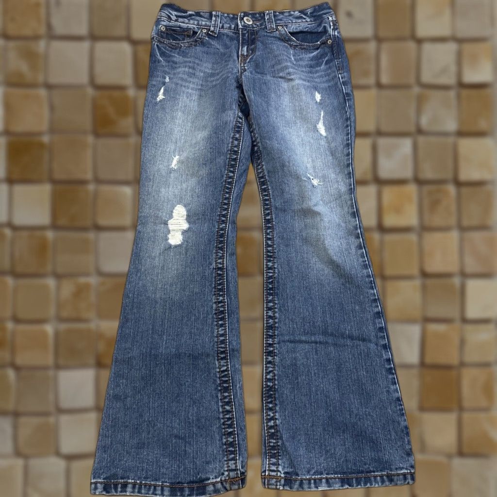 Vintage VINTAGE Aeropostale Women’s Jeans Skinny Flare Size 5-6 Medium Blue Denim Fall Summer Spring Winter Size 27" / US 4 / IT 40 - 1 Thumbnail