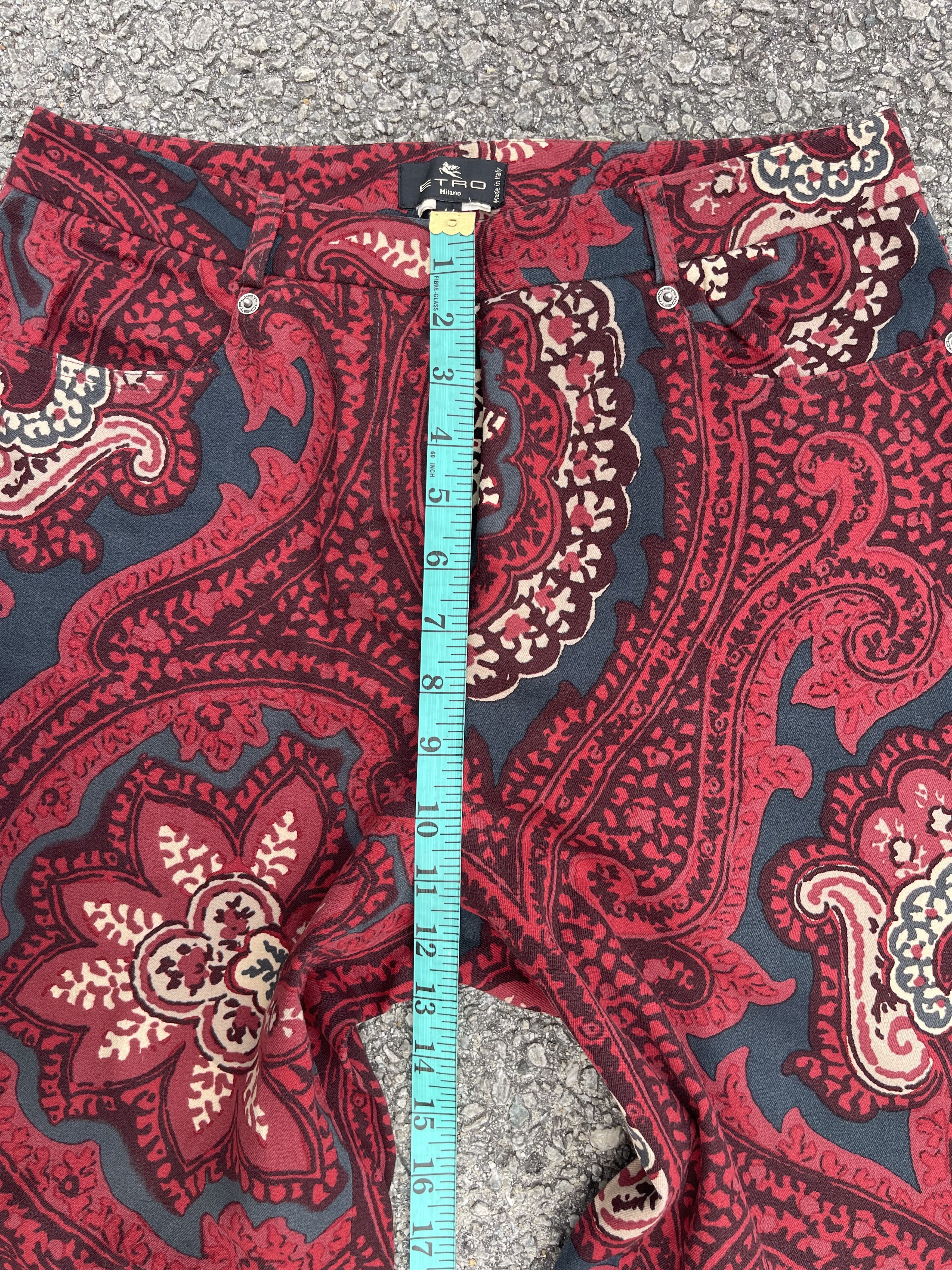 Etro × Vintage Vtg Etro Red Floral Size US 30 / EU 46 - 6 Thumbnail
