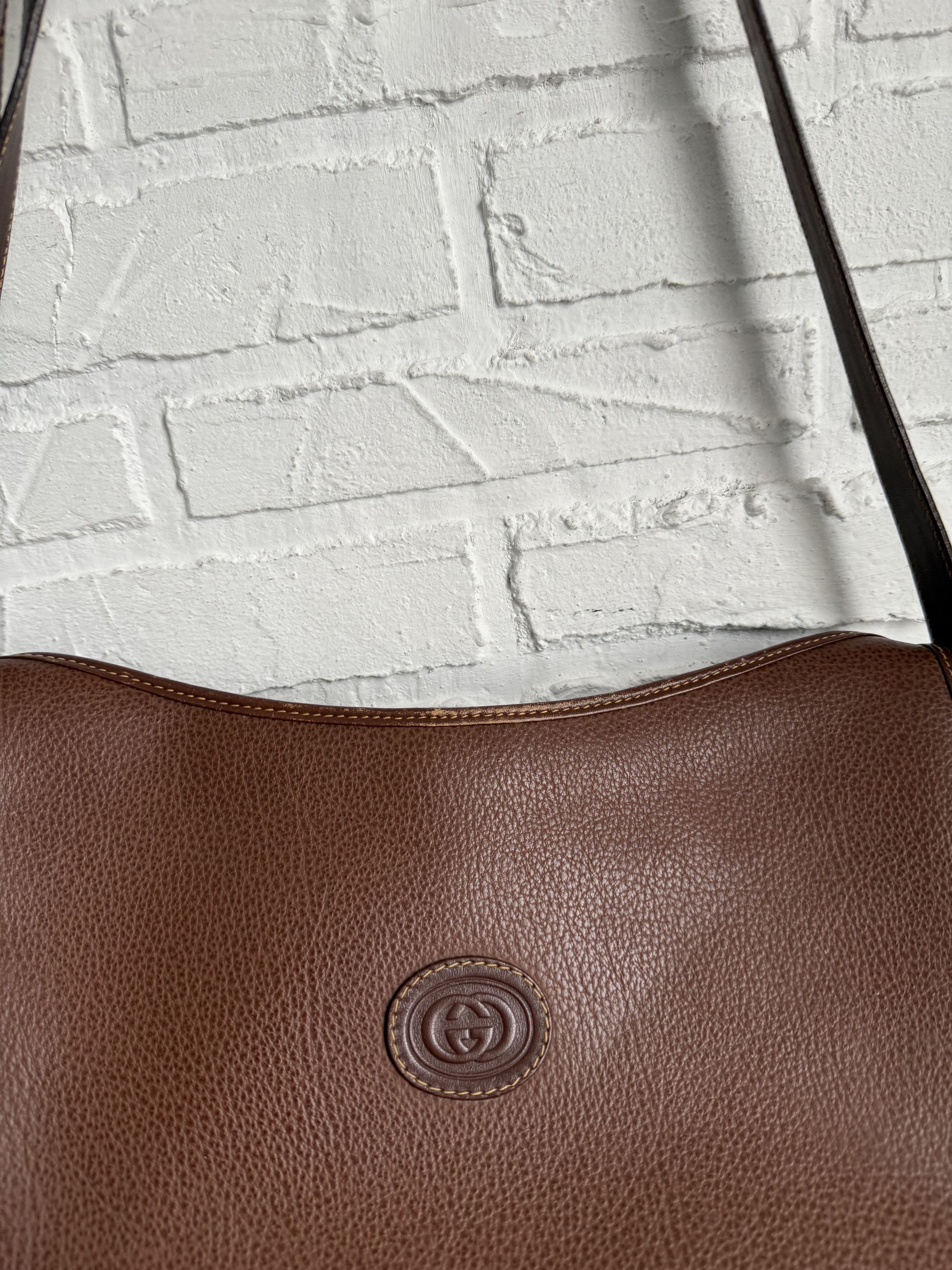 Gucci Vintage 1970s Gucci GG crest Brown shoulder bag Size ONE SIZE - 13 Thumbnail