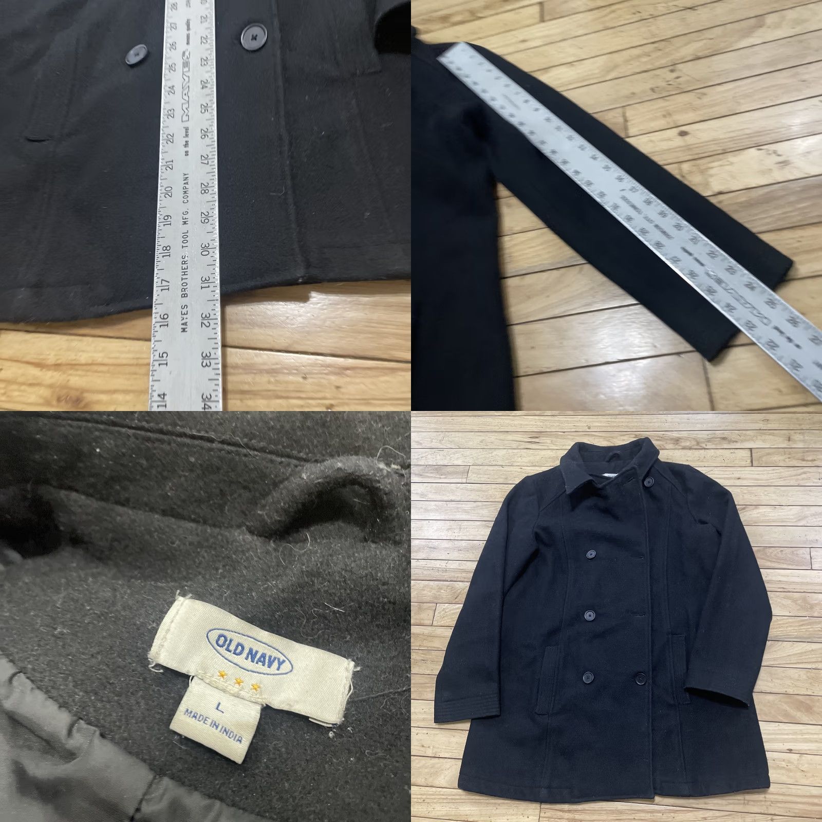 Old Navy VINTAGE Old Navy Wool Blend Coat Adult L Black Double Breasted Naval Lined Pockets Y2K Mens Womens Unisex Adults Coat Size US L / EU 52-54 / 3 - 9 Thumbnail
