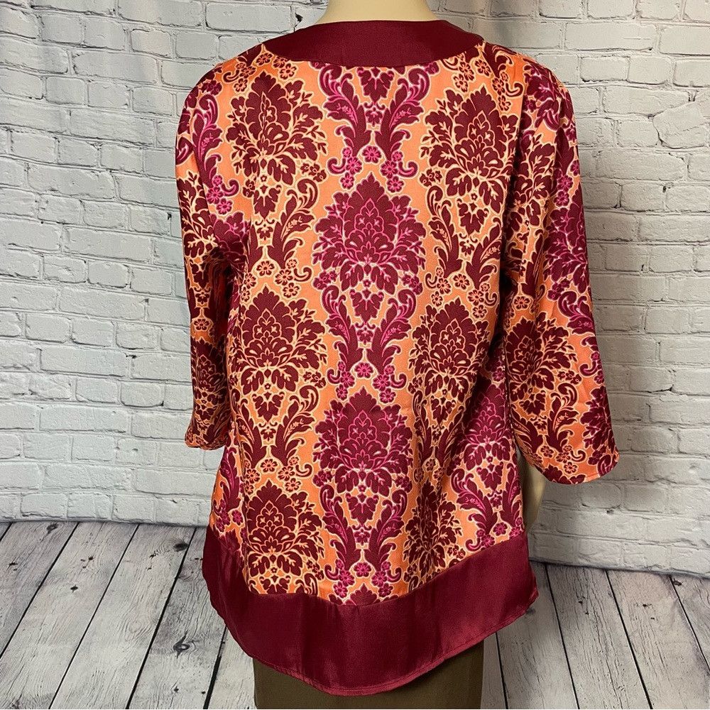 Other New Susan Graver Red Printed Woven Open-Front Cardigan Size Size S / US 4 / IT 40 - 7 Thumbnail