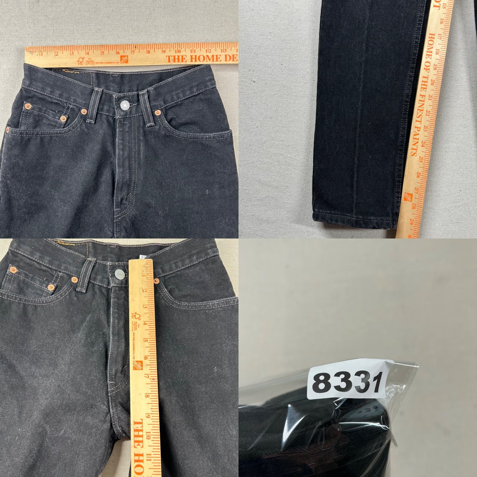 Levi's VINTAGE Levi's 512 Jeans Jr. M Slim Fit Straight Leg 7 Charcoal Black 90s USA Womens Size 28" / US 6 / IT 42 - 8 Thumbnail