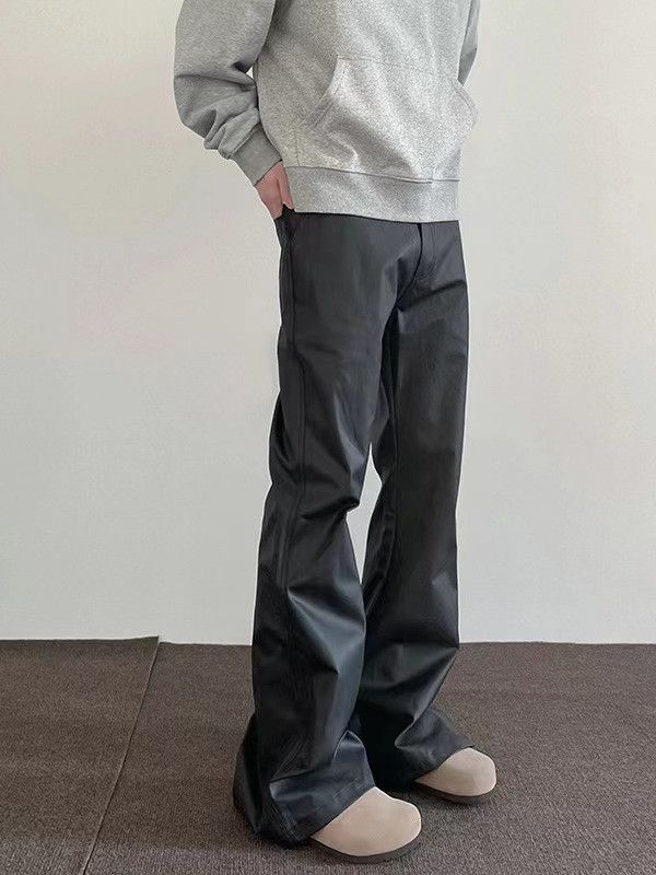 Japanese Brand High Street Black Brushed Wax Micro Flare Casual Pants Size US 32 / EU 48 - 2 Thumbnail