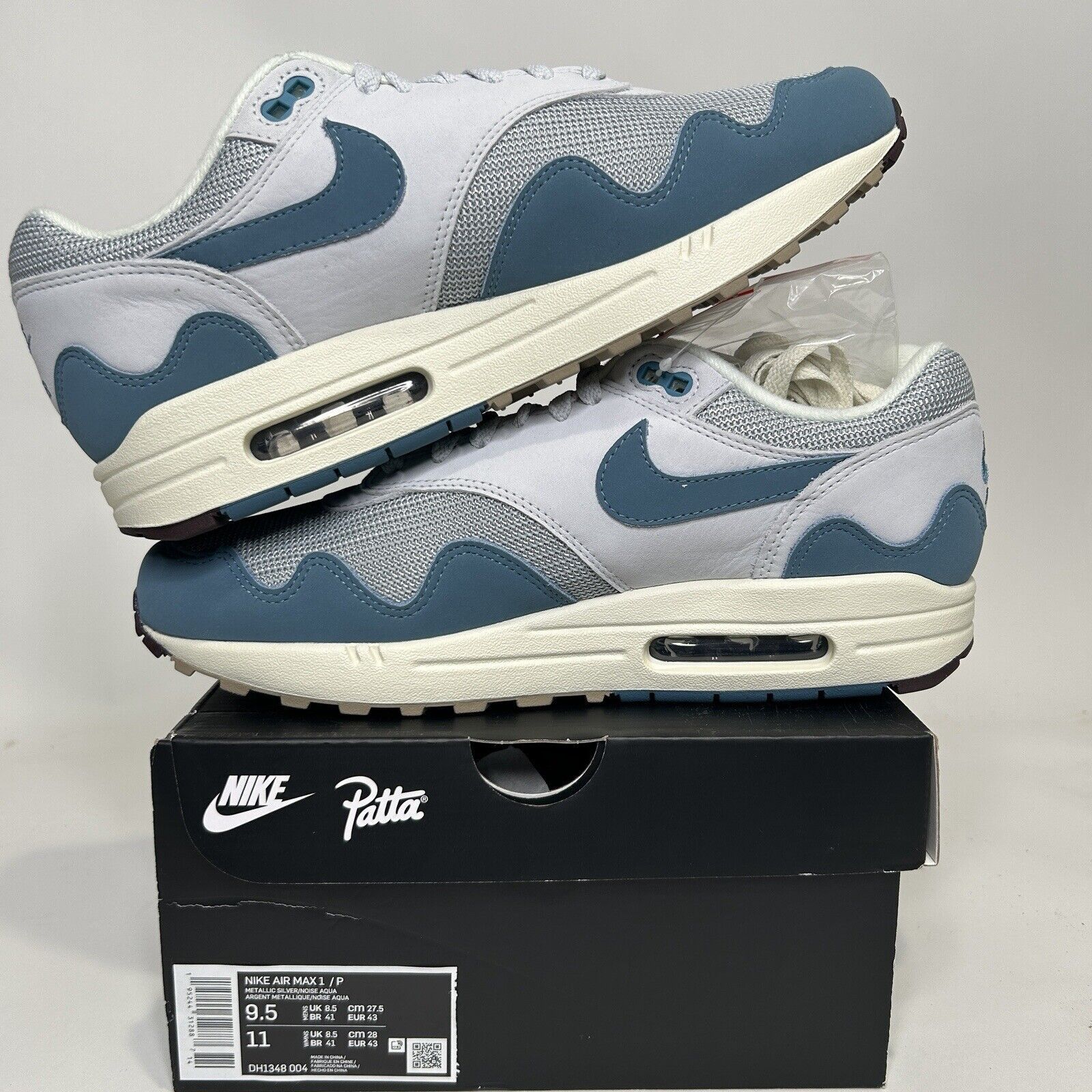 Nike Nike x Patta Air Max 1 “Noise Aqua” With Bracelet 2024 Size US 9.5 / EU 42-43 - 3 Thumbnail