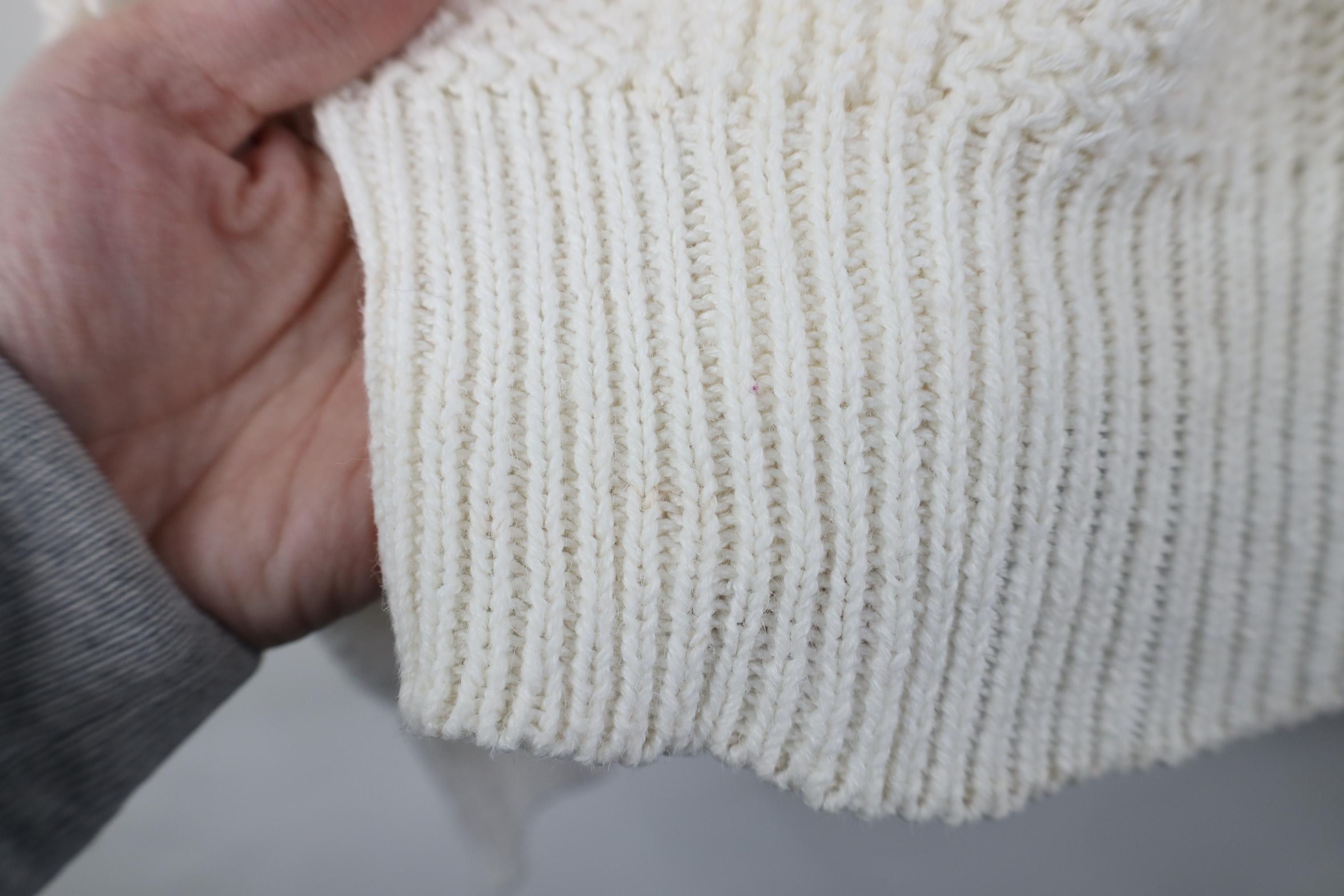 Vintage Vintage 90s Streetwear Ribbed Knit Crewneck Sweater White Size XL / US 12-14 / IT 48-50 - 4 Thumbnail