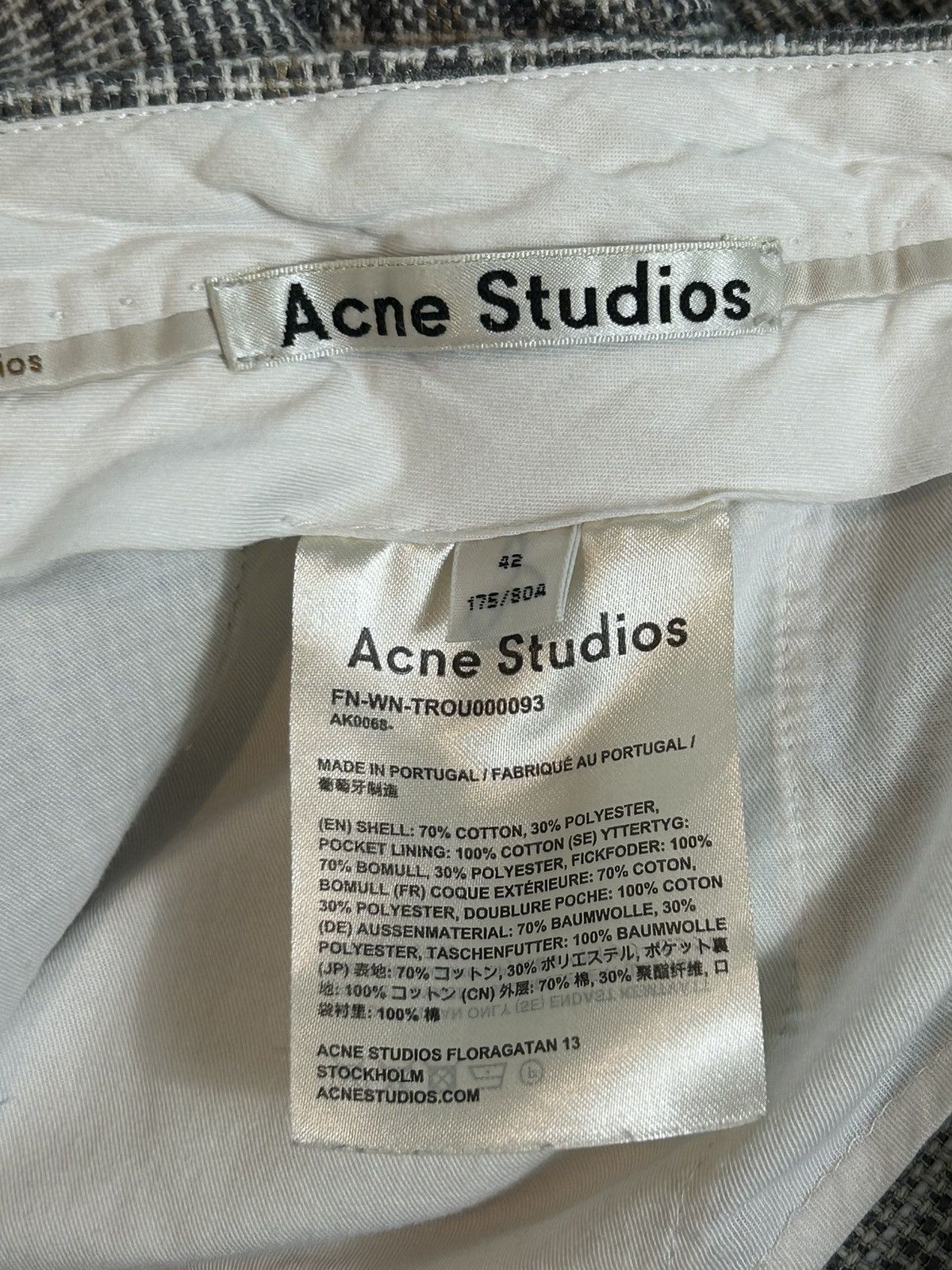 Acne Studios Tweed Plaid Cropped Trousers Size US 30 / EU 46 - 4 Thumbnail