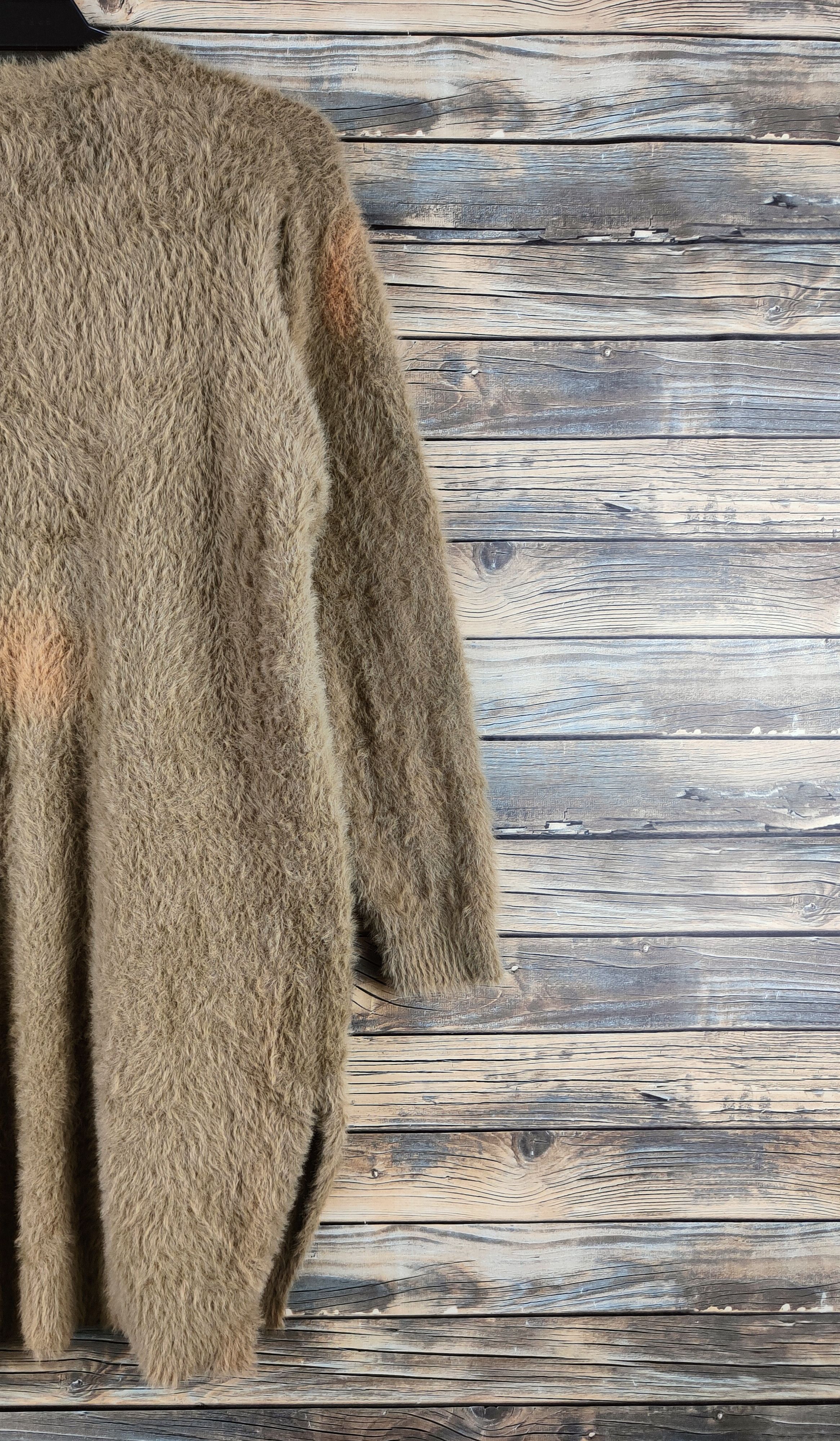 Japanese Brand DL Reor Light Brown faded shaggy Fur Mohair Knitwear #46-530 Size US M / EU 48-50 / 2 - 9 Thumbnail