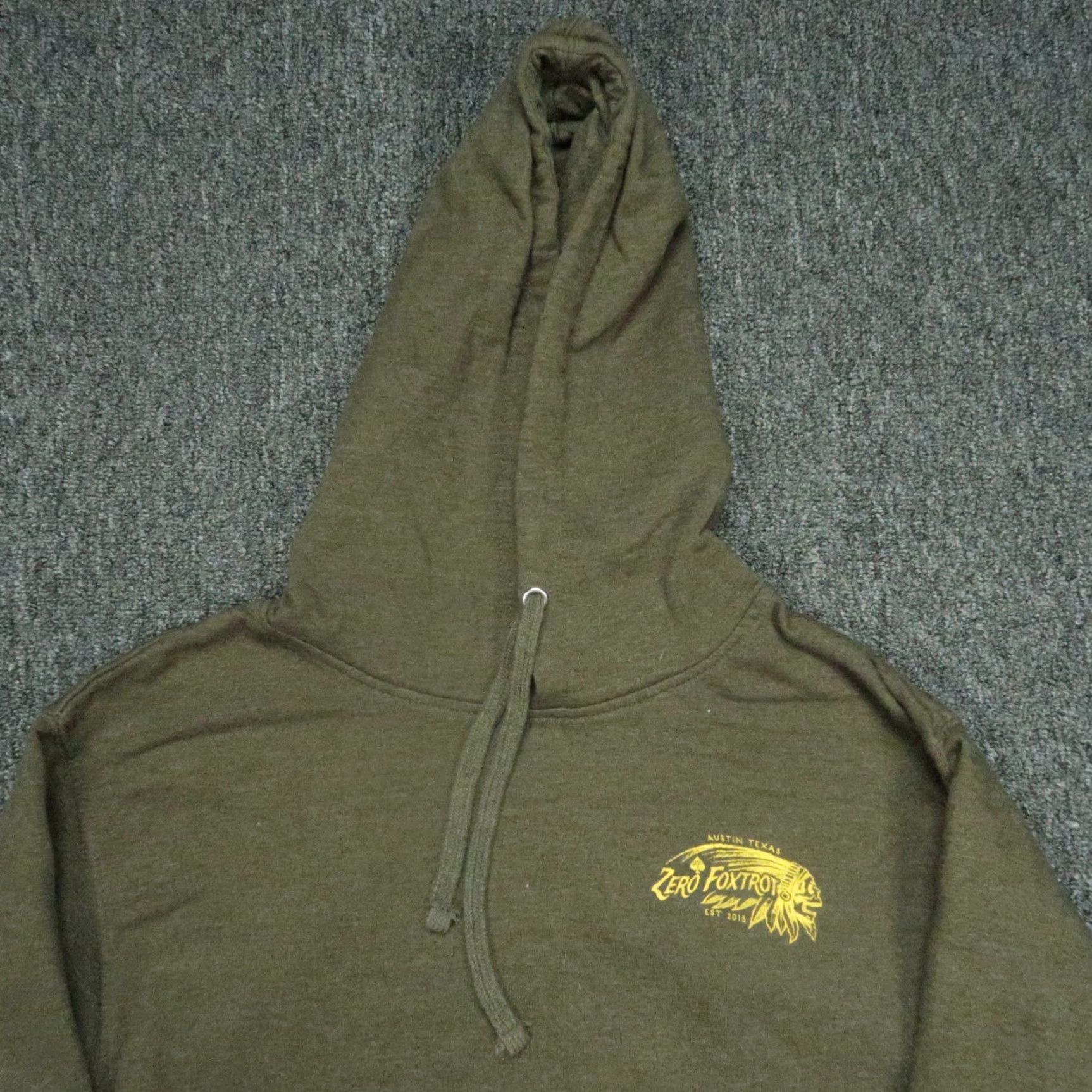 Vintage Zero Foxtrot Hoodie Men Medium Green Performance Pullover All Seasons Hooded Pockets Size US M / EU 48-50 / 2 - 2 Thumbnail