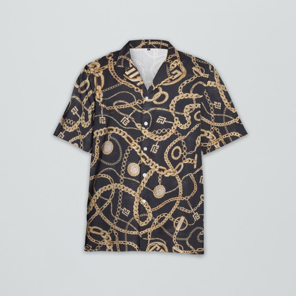 Designer Graphic-Print Shirt – Chaînes Pattern Size US L / EU 52-54 / 3 - 1 Thumbnail