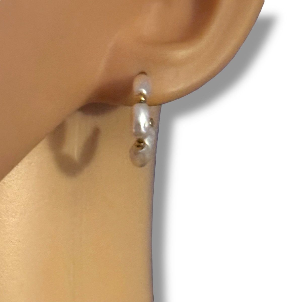 Other Faux freshwater pearl hoop earrings Size ONE SIZE - 3 Thumbnail