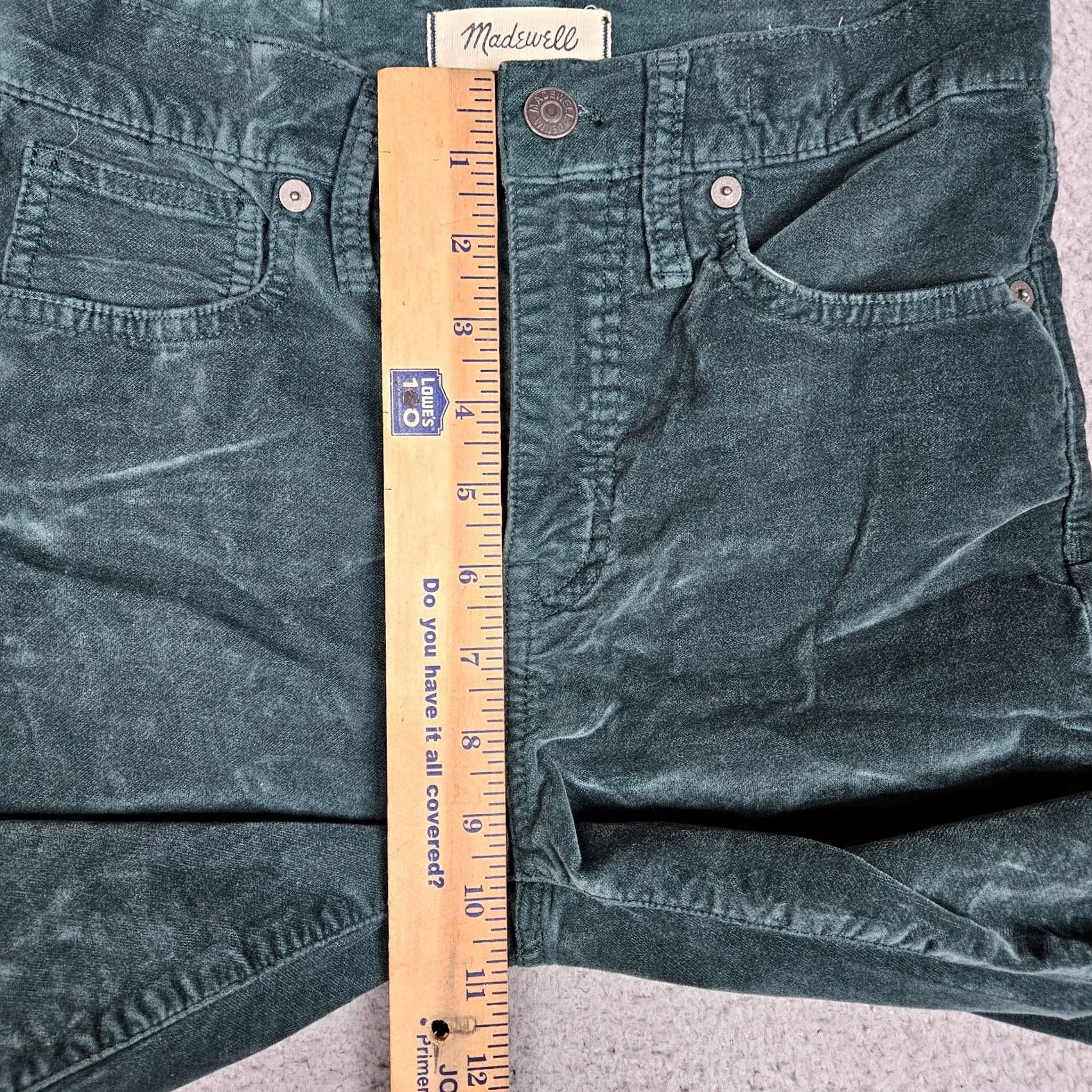 Madewell Madewell 10” High-rise Skinny Green Corduroy Pant Size 26 Size 26" / US 2 / IT 38 - 4 Thumbnail