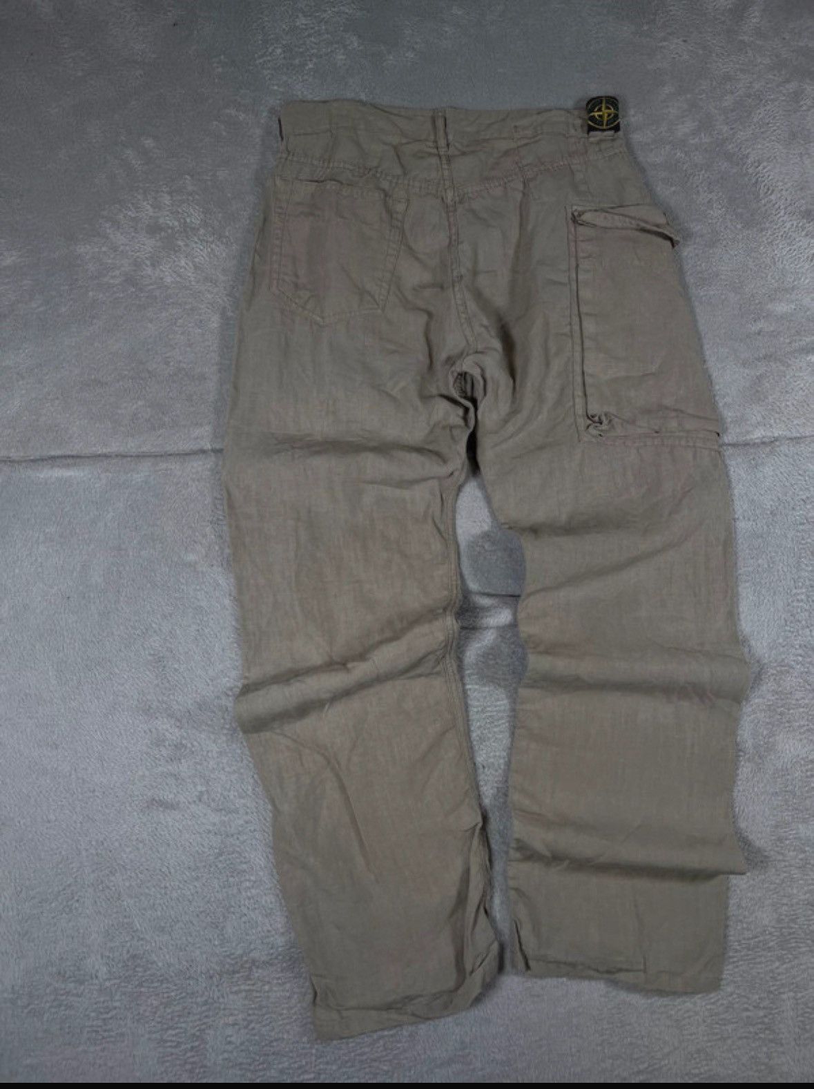 Stone Island Rare 00’s Massimo Osti Lino Flax Badge Cargo Utility Trousers Baggy Pants Size US 32 / EU 48 - 8 Thumbnail