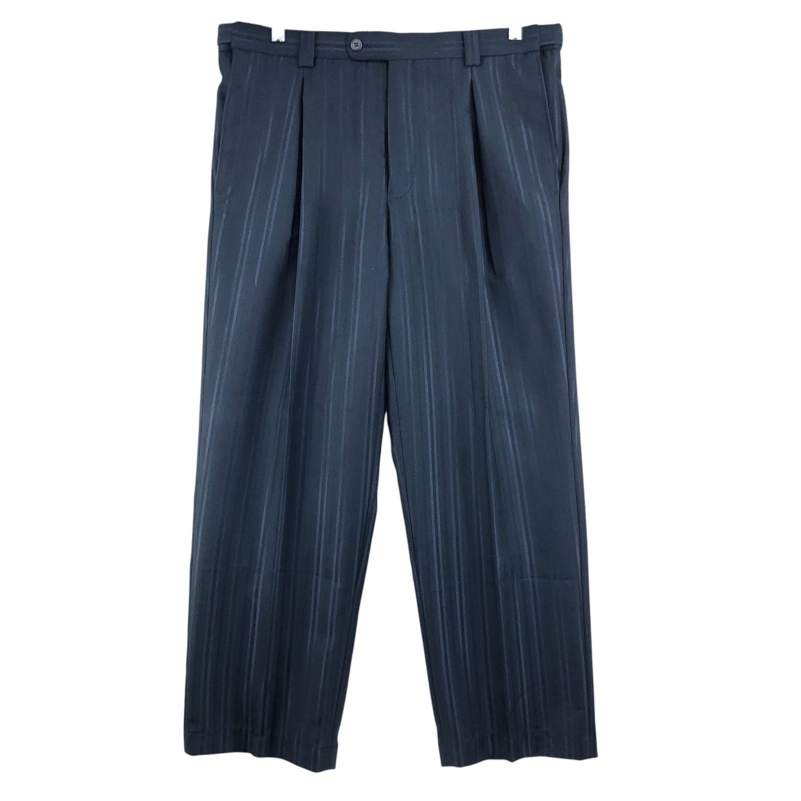 Stacy Adams Stacy Adams Size 40R Suit Three 3 Piece Drop 4 Blue Striped Size 40R - 16 Thumbnail