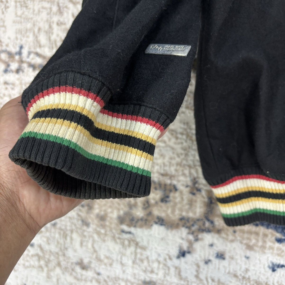 LRG × Vintage NEED GONE‼️ Vintage LRG Rasta Varsity Letterman Wool Jacket Size US XL / EU 56 / 4 - 6 Thumbnail