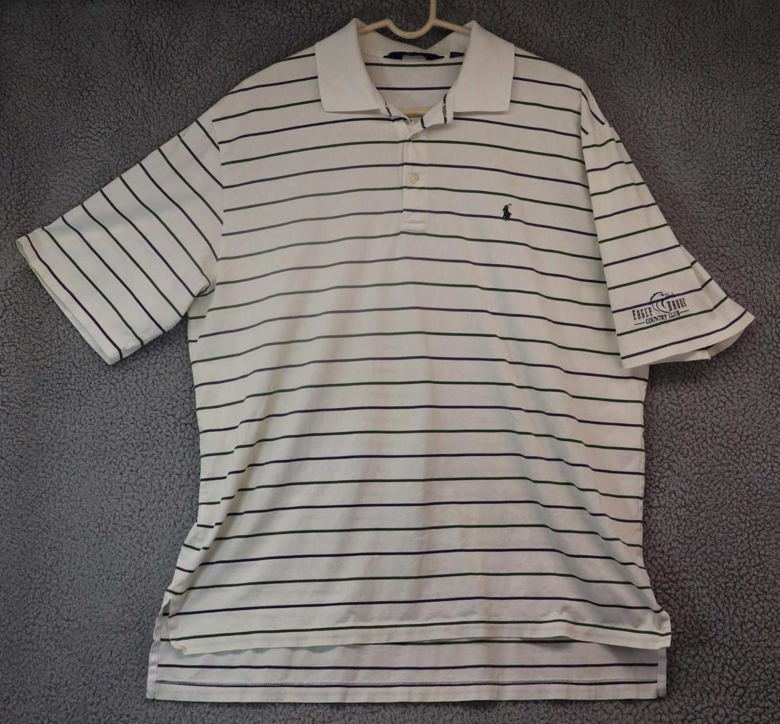 Other Polo Golf Ralph Lauren Pima Cotton Stripe White Eagle Brook Size US L / EU 52-54 / 3 - 1 Thumbnail