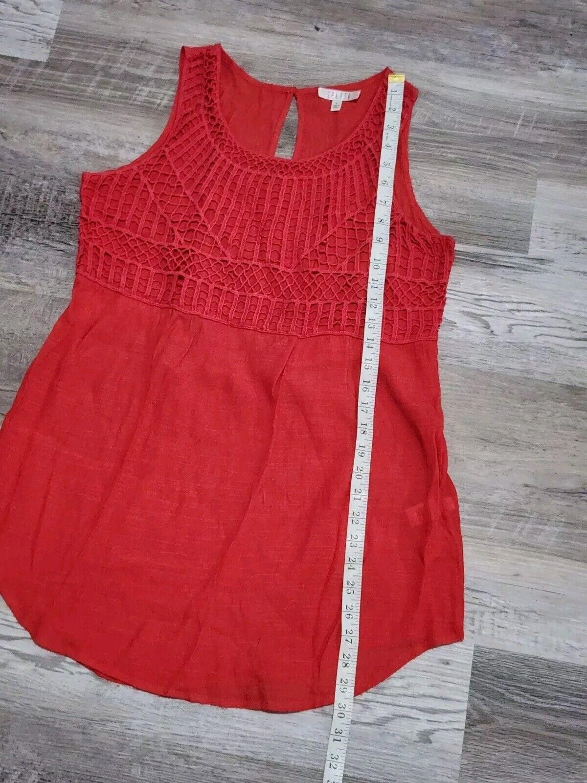 SSENSE Spense Tank Top Medium Crochet Coral Red Sleeveless Shirt Size M / US 6-8 / IT 42-44 - 6 Thumbnail