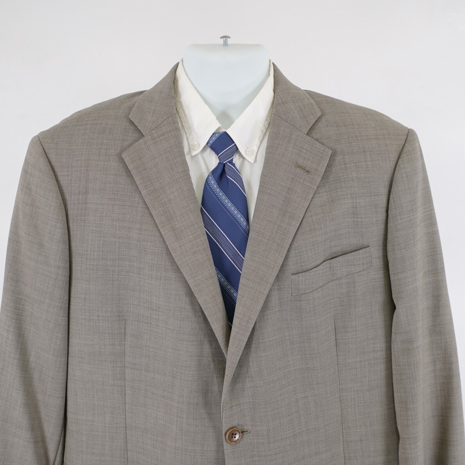 Brooks Brothers DAMAGED Brooks Brothers 346 Stretch Wool Beige Sharkskin 44R Size 44R - 1 Thumbnail