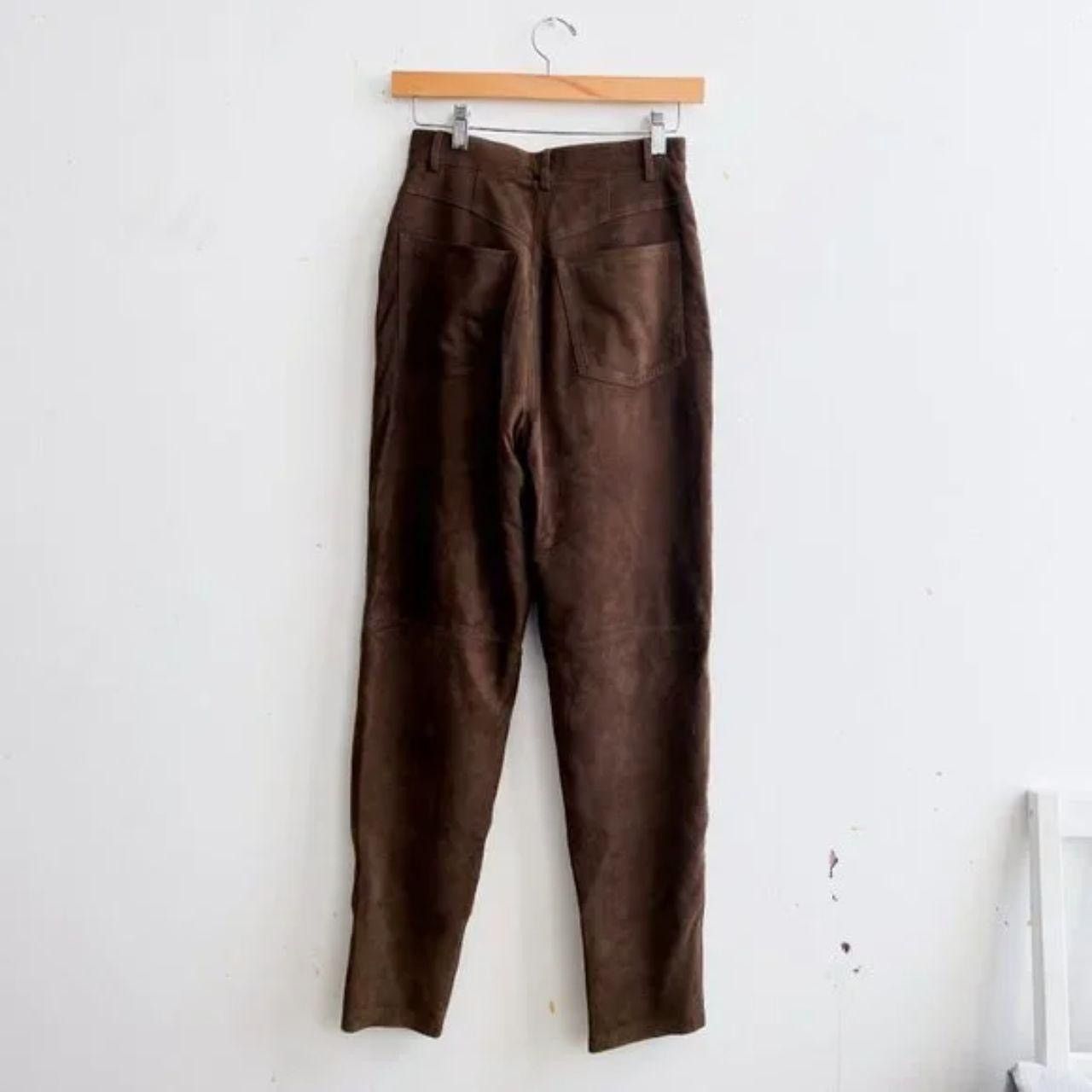 Vintage VINTAGE Brown Goat Suede Pants Size 26" / US 2 / IT 38 - 2 Thumbnail