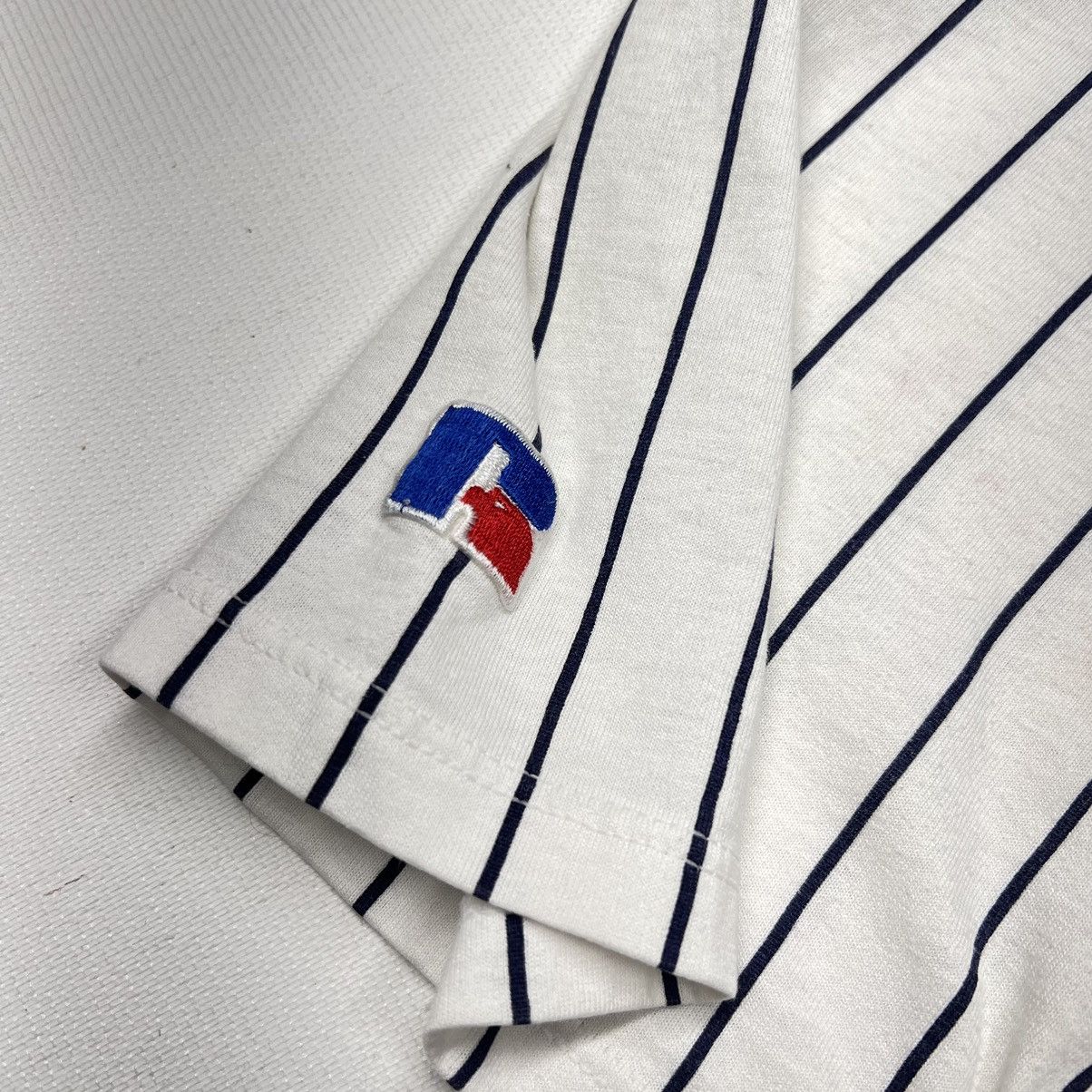 New York Yankees × Vintage VTG Russell Yankees Jersey White Pinstripe Blank Athletic Size US XL / EU 56 / 4 - 4 Thumbnail