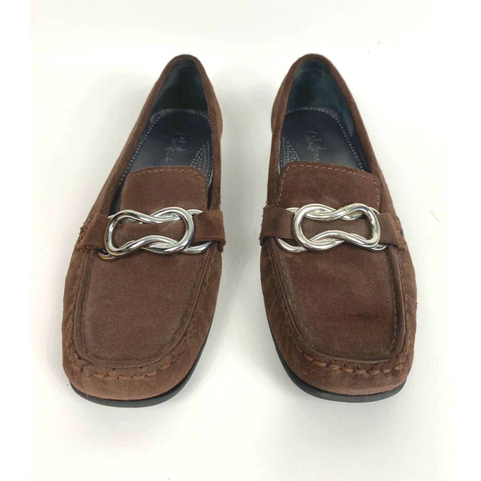 Cole Haan Cole Haan Women's Suede Loafers Brown Slip On Flat Comfort Size 7B Casual City Preppy(Shoes) Size US 7 / IT 37 - 7 Thumbnail