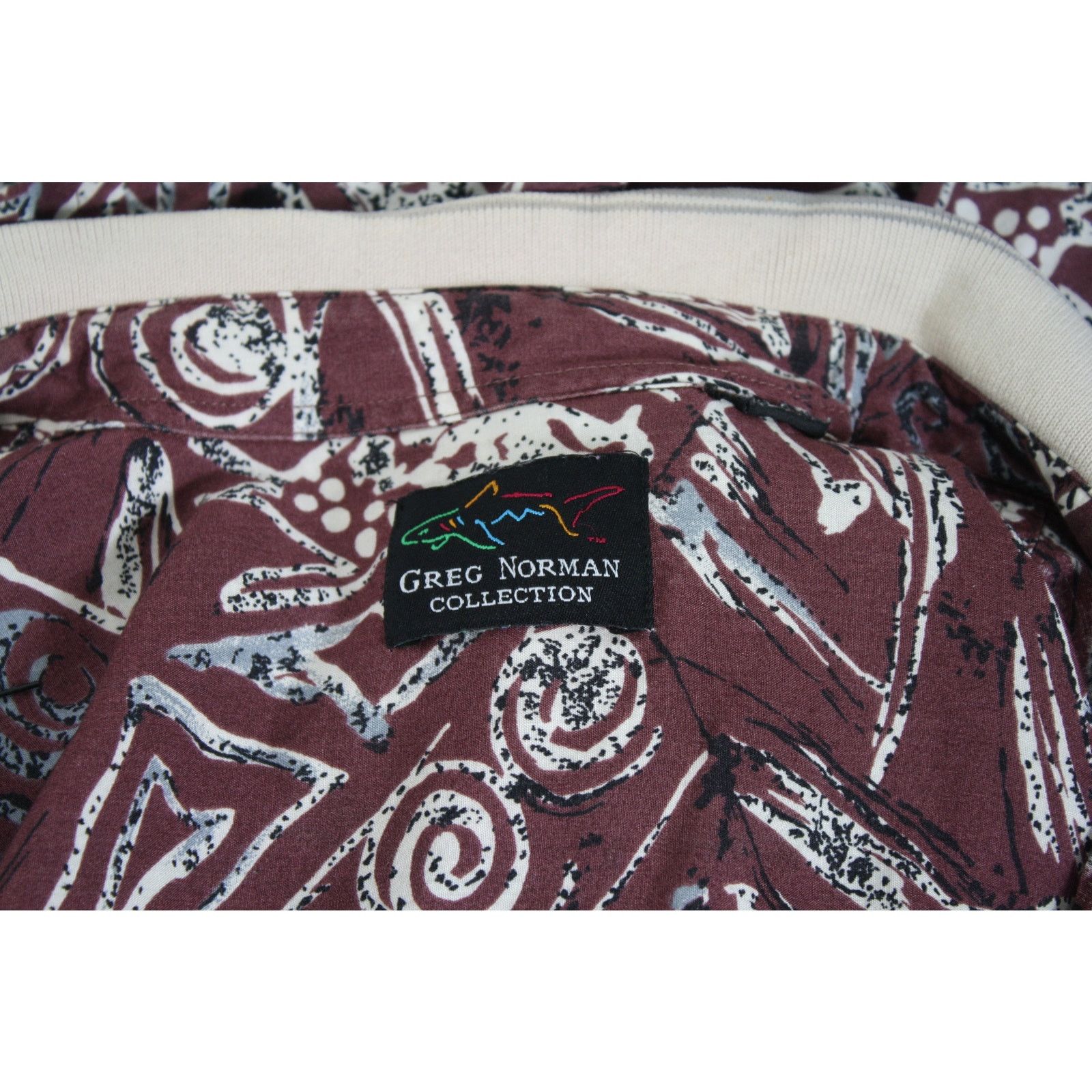 Greg Norman × Vintage Vintage Greg Norman Abstract Print 1/2 Button Golf Polo Size US XL / EU 56 / 4 - 6 Thumbnail