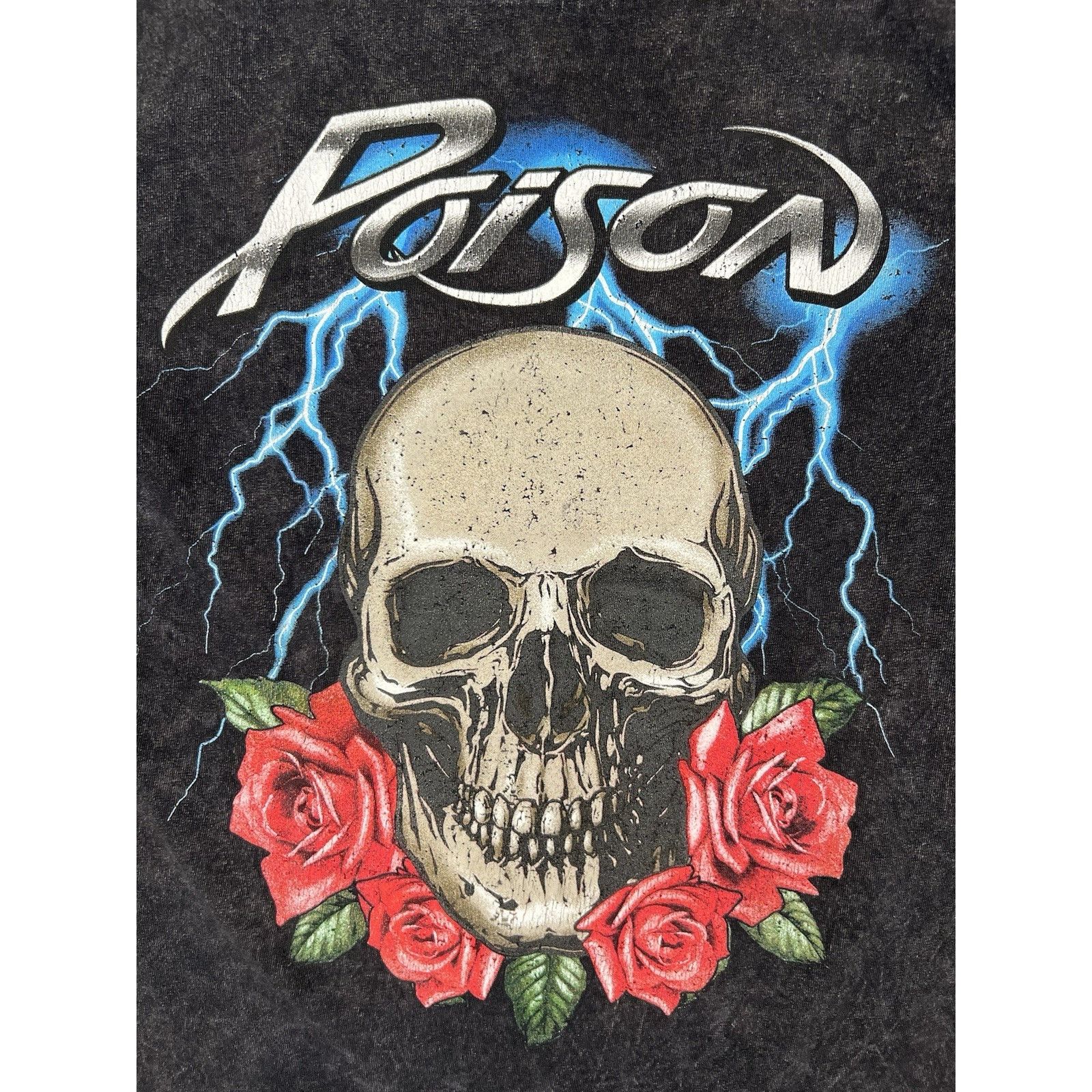 Other Poison Rock Band T-Shirt Skull Roses Size Medium Acid Wash R Size US M / EU 48-50 / 2 - 2 Thumbnail