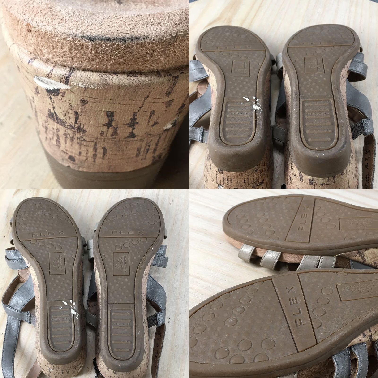 Vintage VINTAGE Lifestride Sandals Womens 9.5 M Tabby Wedge Cork Slingback Beige Faux Leather Size US 10 / IT 40 - 9 Thumbnail