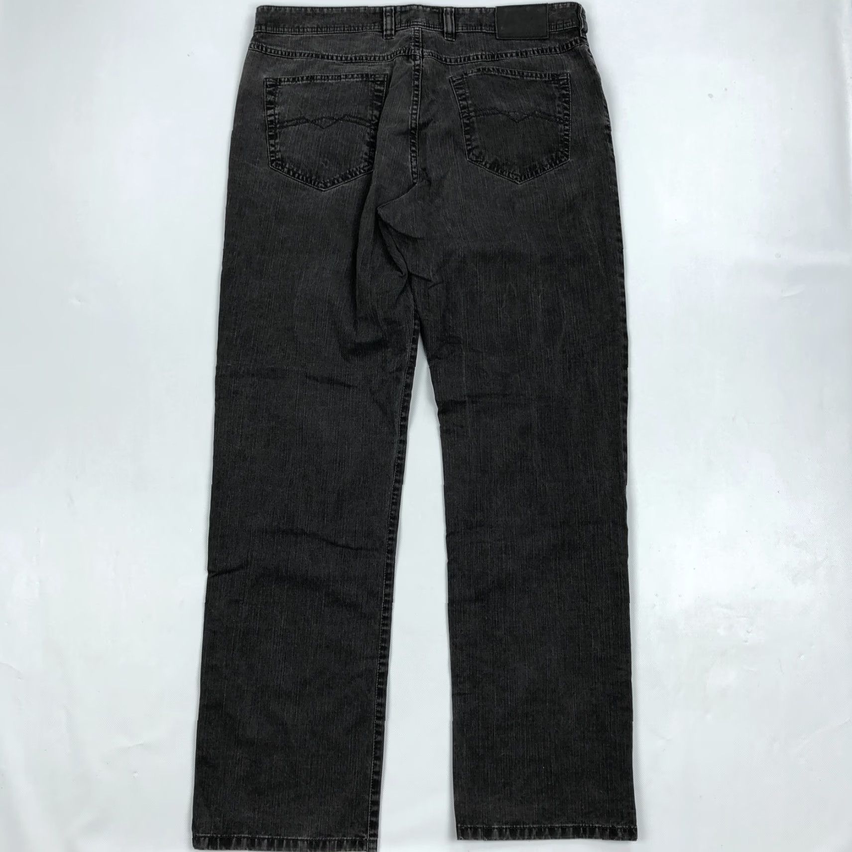 Denime GARDEUR Jeans Men's Black Denim Straight Size 36x32 Mid-Rise Dark Wash Stretch 5-Pocket Size US 36 / EU 52 - 3 Thumbnail