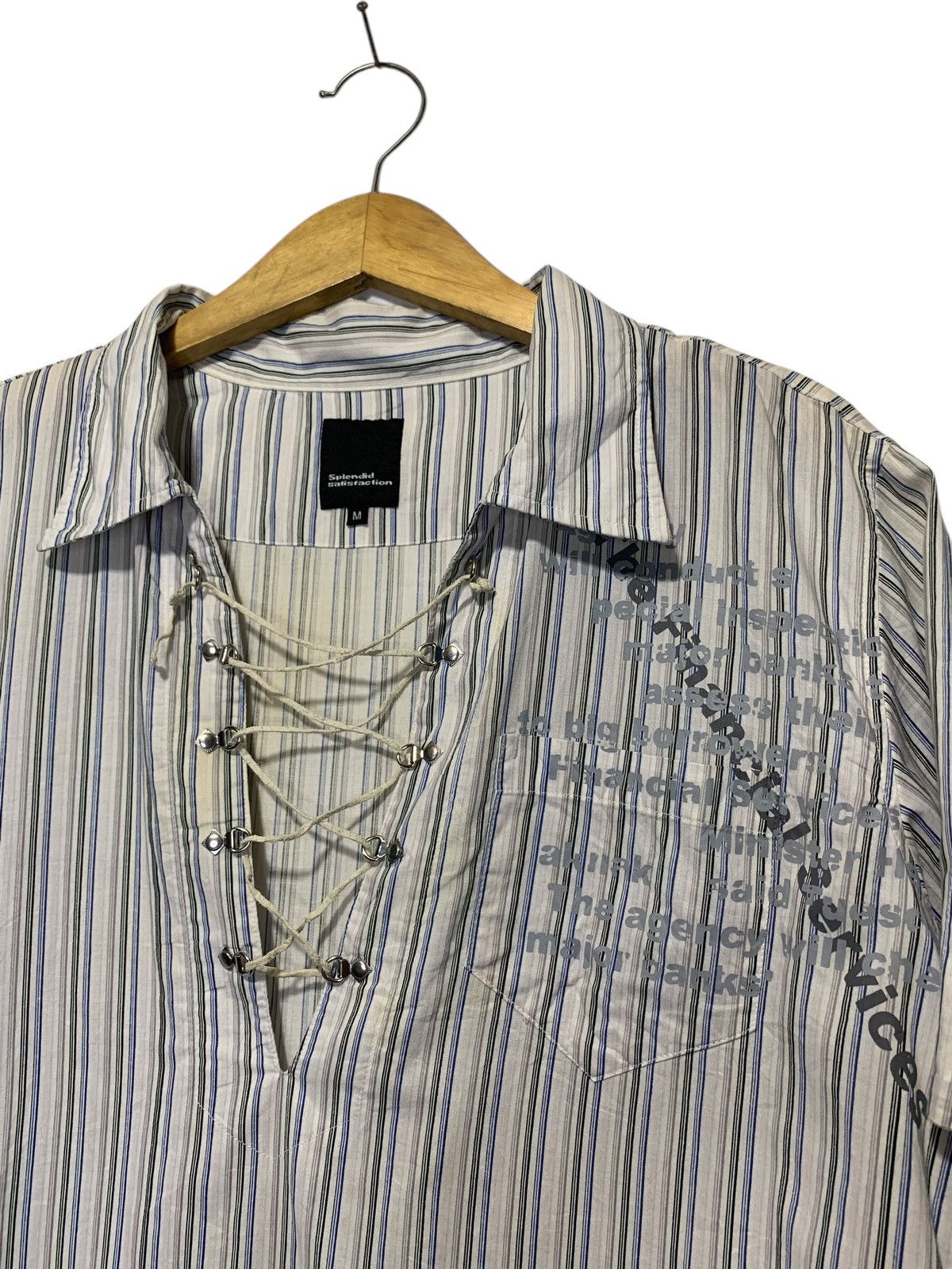If Six Was Nine Y2k splendid laces up stripe poem shirt ifisxwasnine style Size US M / EU 48-50 / 2 - 3 Thumbnail