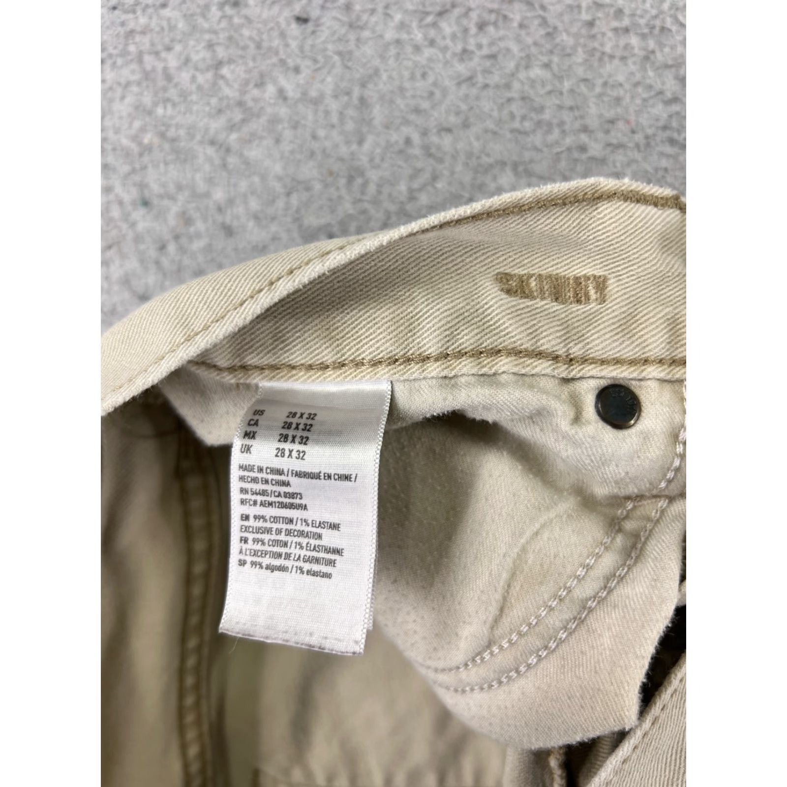 American Eagle Outfitters American Eagle Womens Skinny Jeans 28 Beige Denim Mid Rise Stretch Zipper 90s Casual Size 28" / US 6 / IT 42 - 7 Thumbnail
