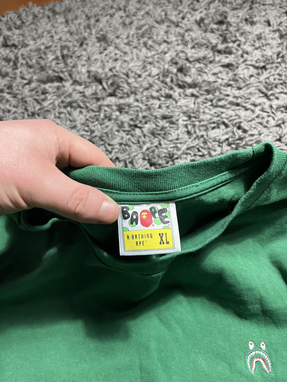 Bape BAPE SHARK ONE POINT WGM GREEN T-SHIRT Size US XL / EU 56 / 4 - 3 Thumbnail