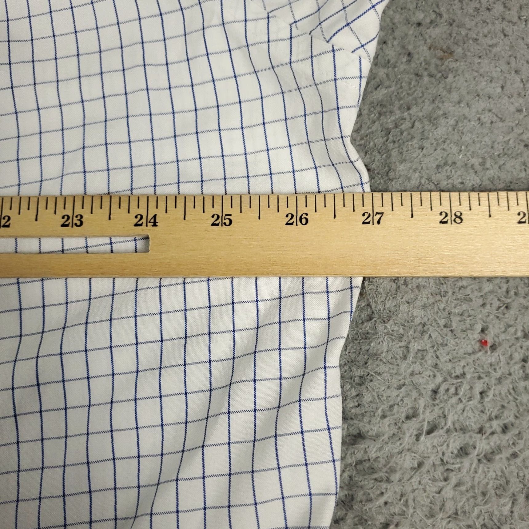 Brooks Brothers Brooks Brothers Shirt Mens 16.5 White Blue Check Dress Button Up Long Sleeve Size 42R - 5 Thumbnail