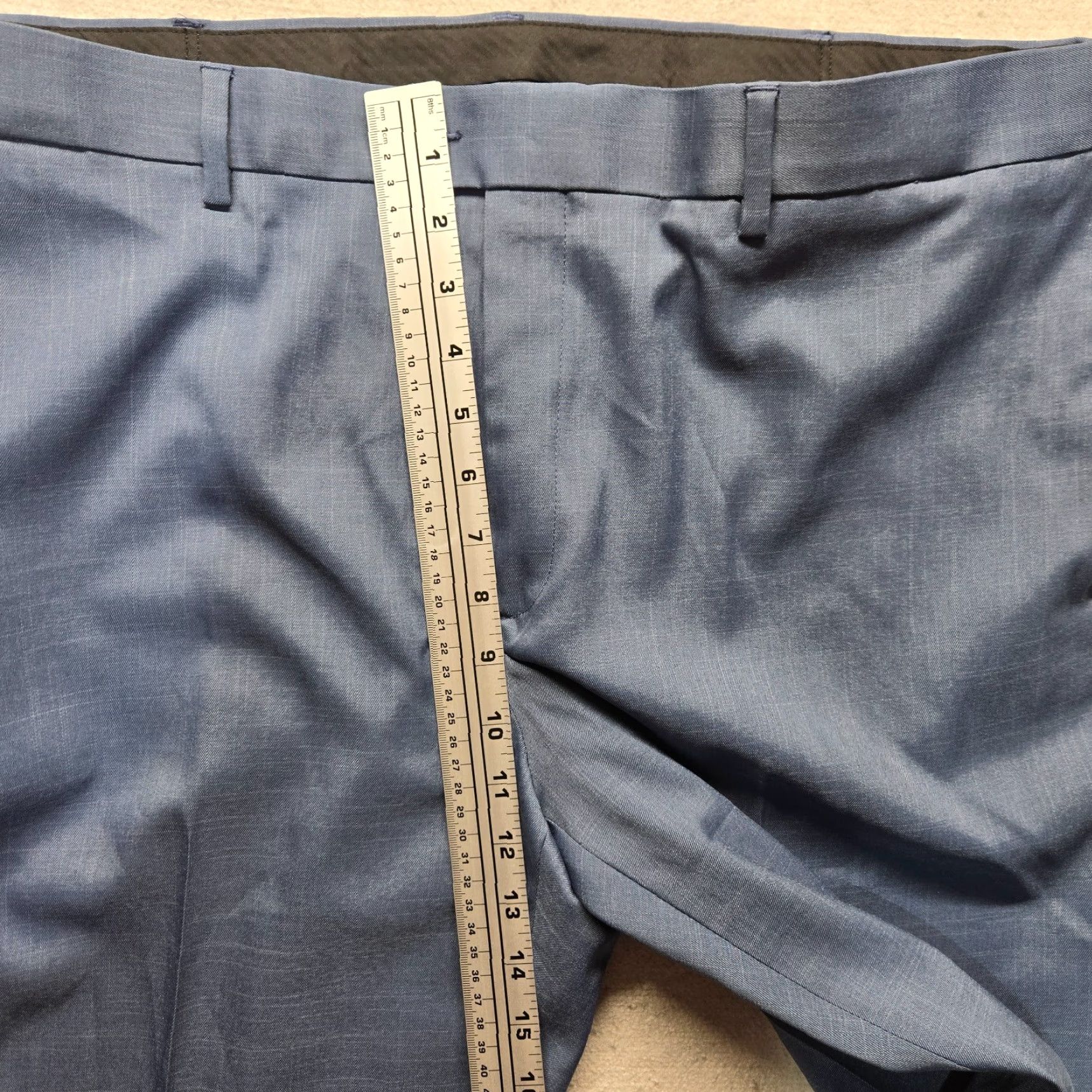 Savane Savane Navy Blue Dress Pants Men 38 x 29 Flat Front Casual Solid 64% Polyester 34% Rayon 2% Spandex Pants Mens Size US 38 / EU 54 - 5 Thumbnail